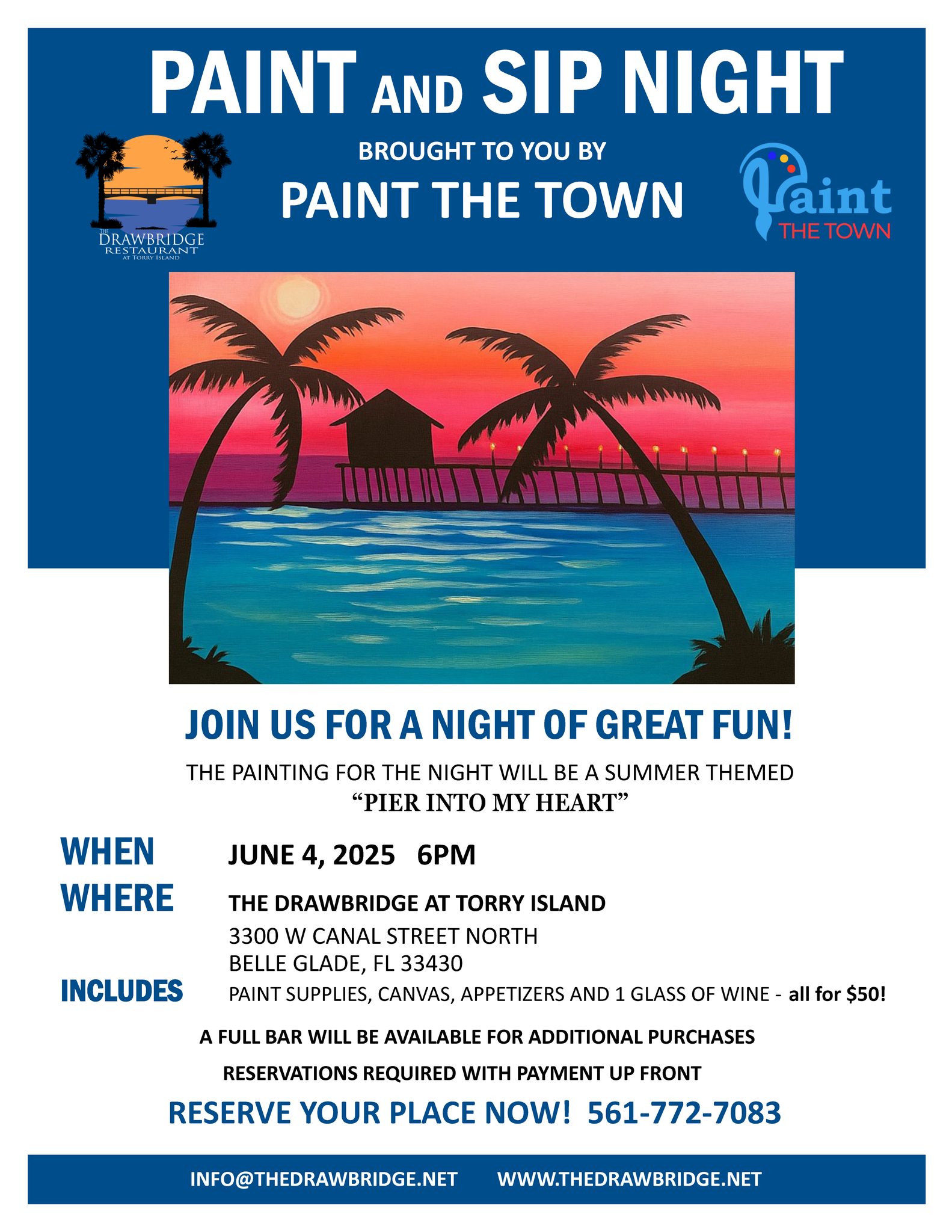 Sip and paint night at The Keys