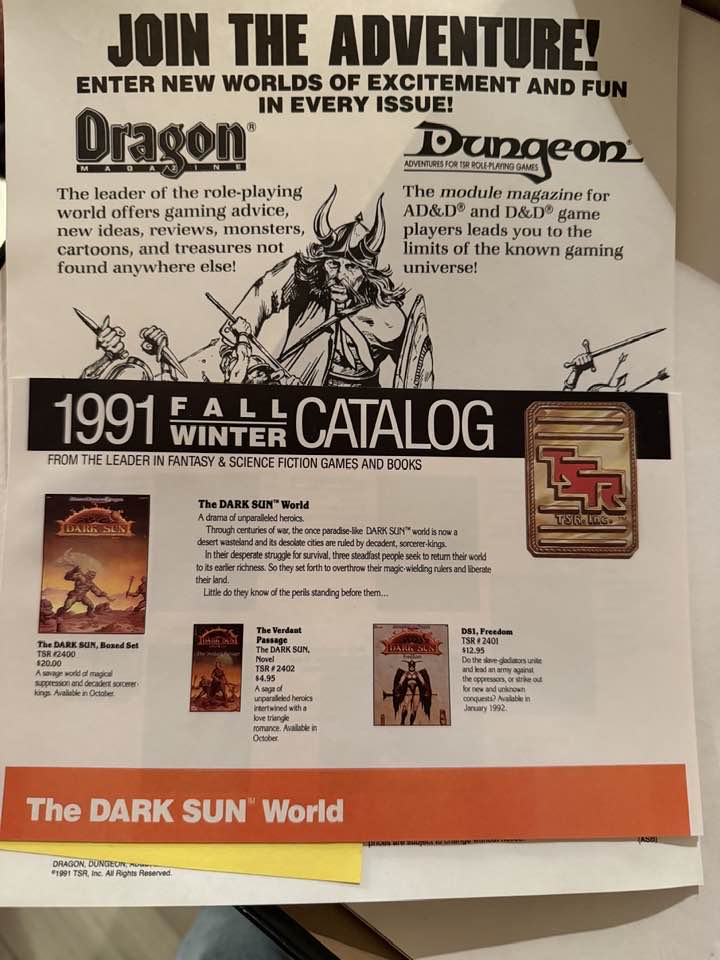 1991 Advanced Dungeons & Dragons trading cards factory set for sale