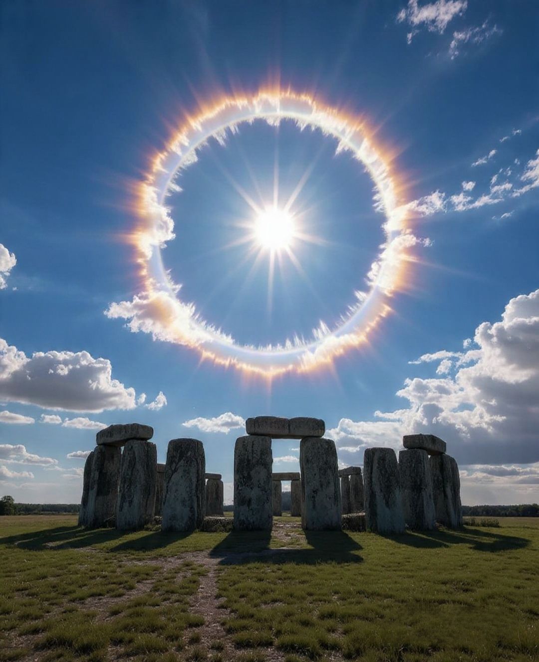 Science - ☀️ A rare solar halo appeared above Stonehenge. This ring of ...