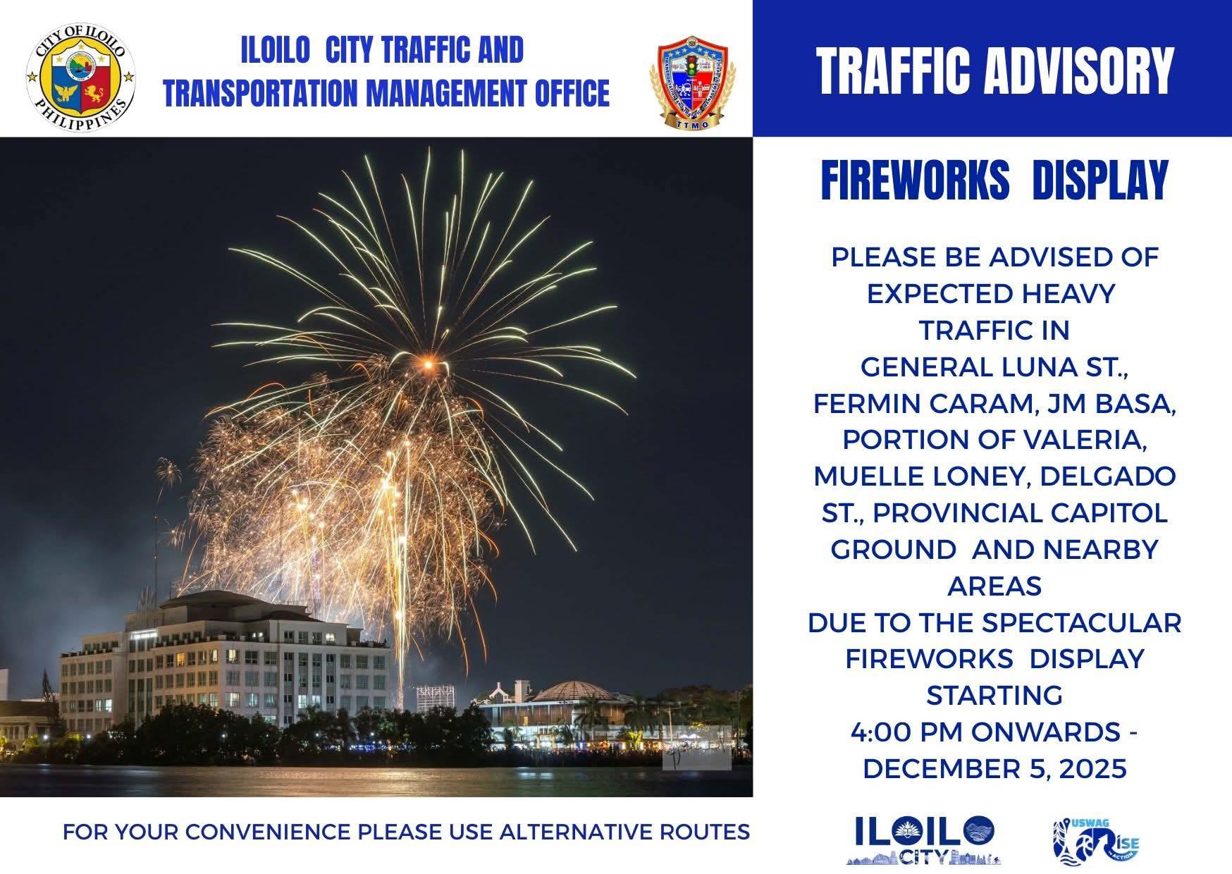 TRAFFIC ADVISORY‼️ FIREWORKS DISPLAY PLEASE BE ADVISED OF EXPECTED ...