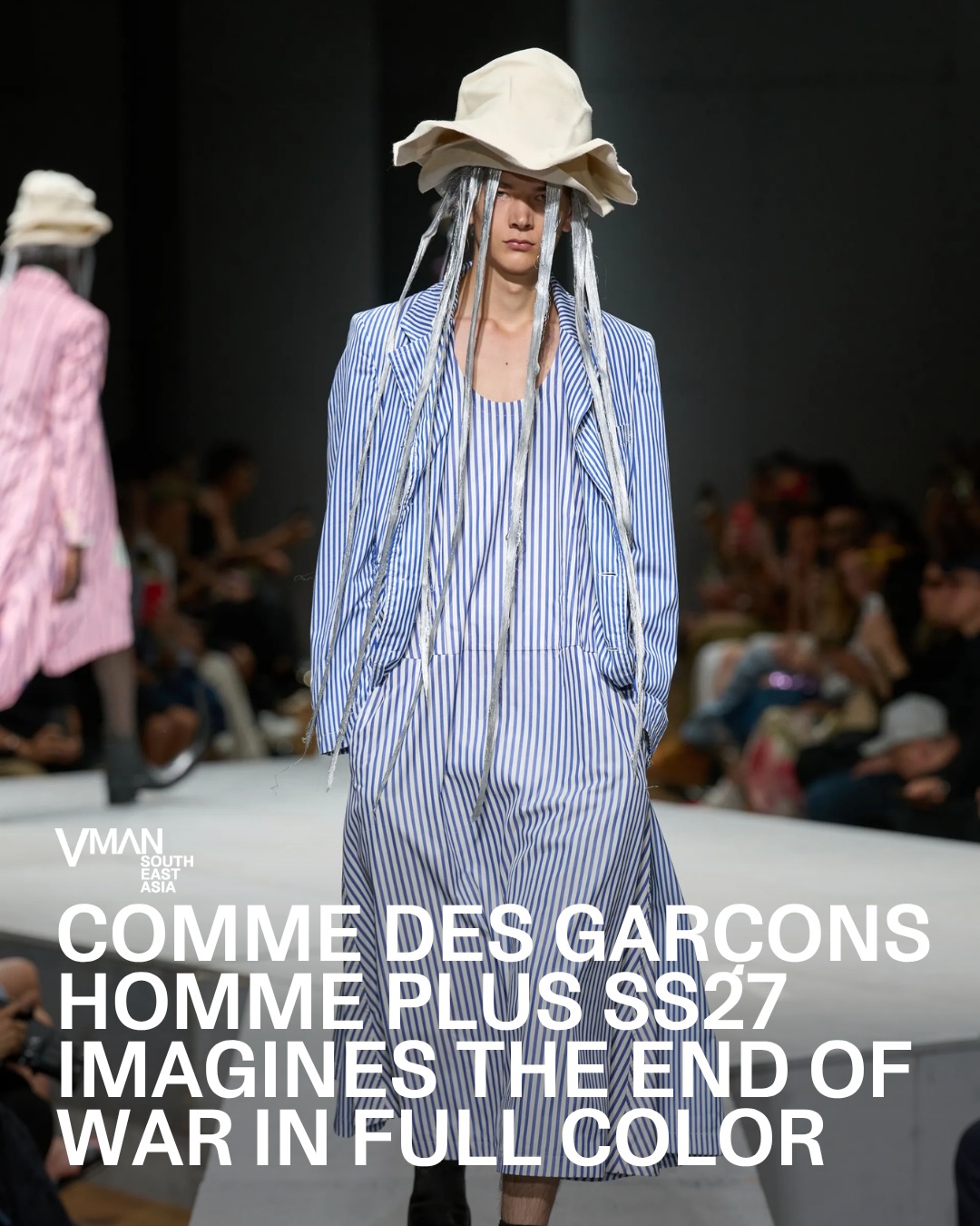 At @commedesgarconsparis Homme Plus SS27, #ReiKawakubo imagined a