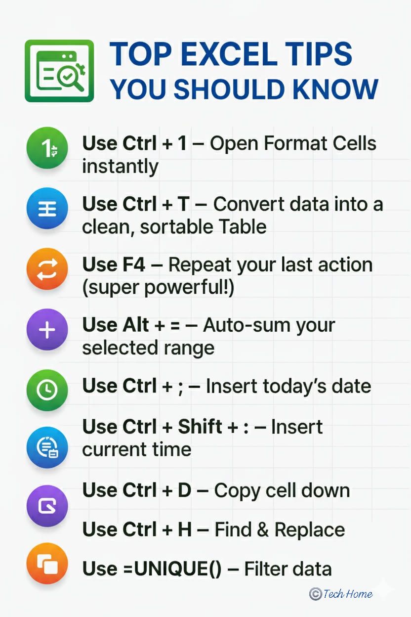 Tech - Top Microsoft Excel Tips That You Should Know🔥💯 #Excel # ...