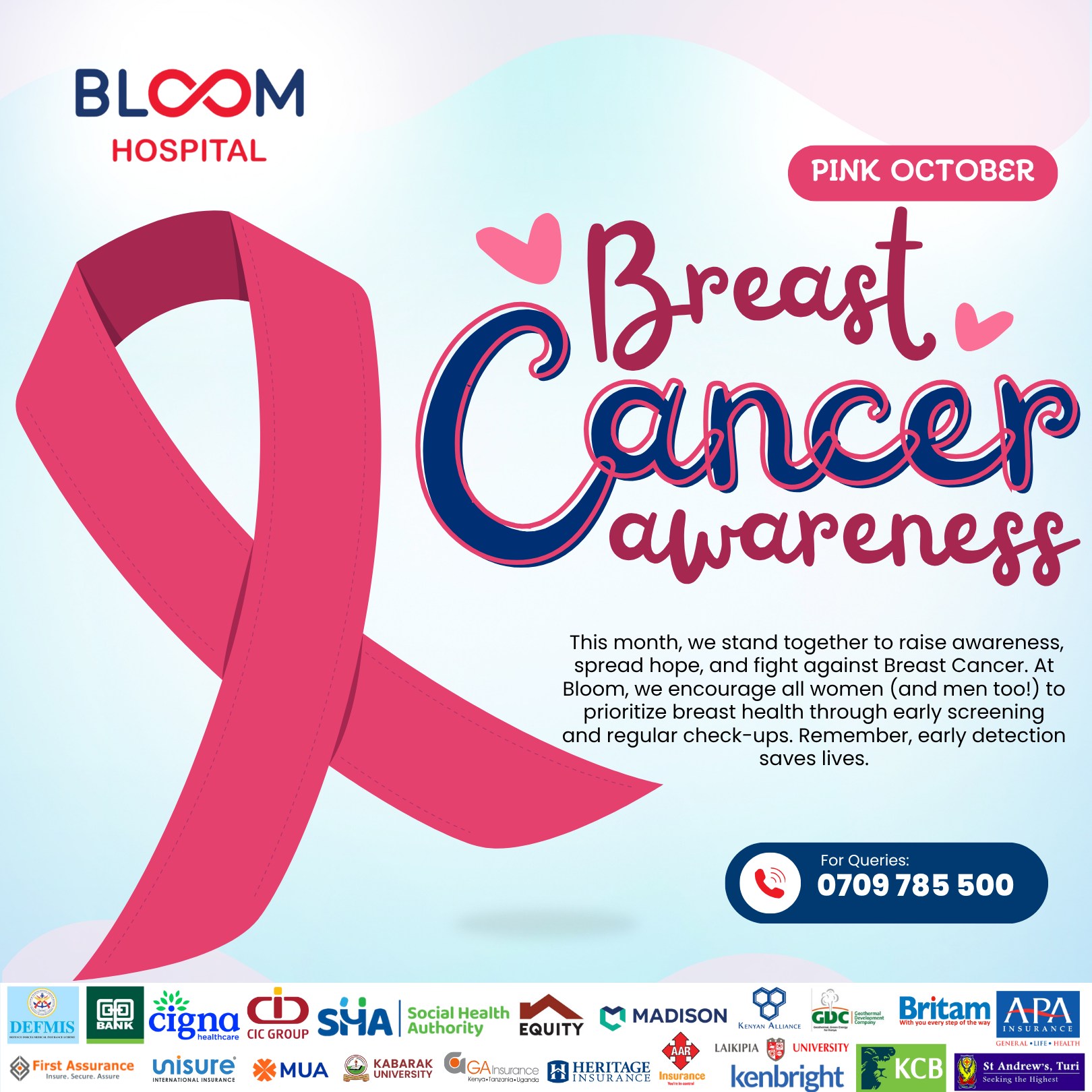 🎀 October is Breast Cancer... - Bloom Hospital Nakuru | Facebook