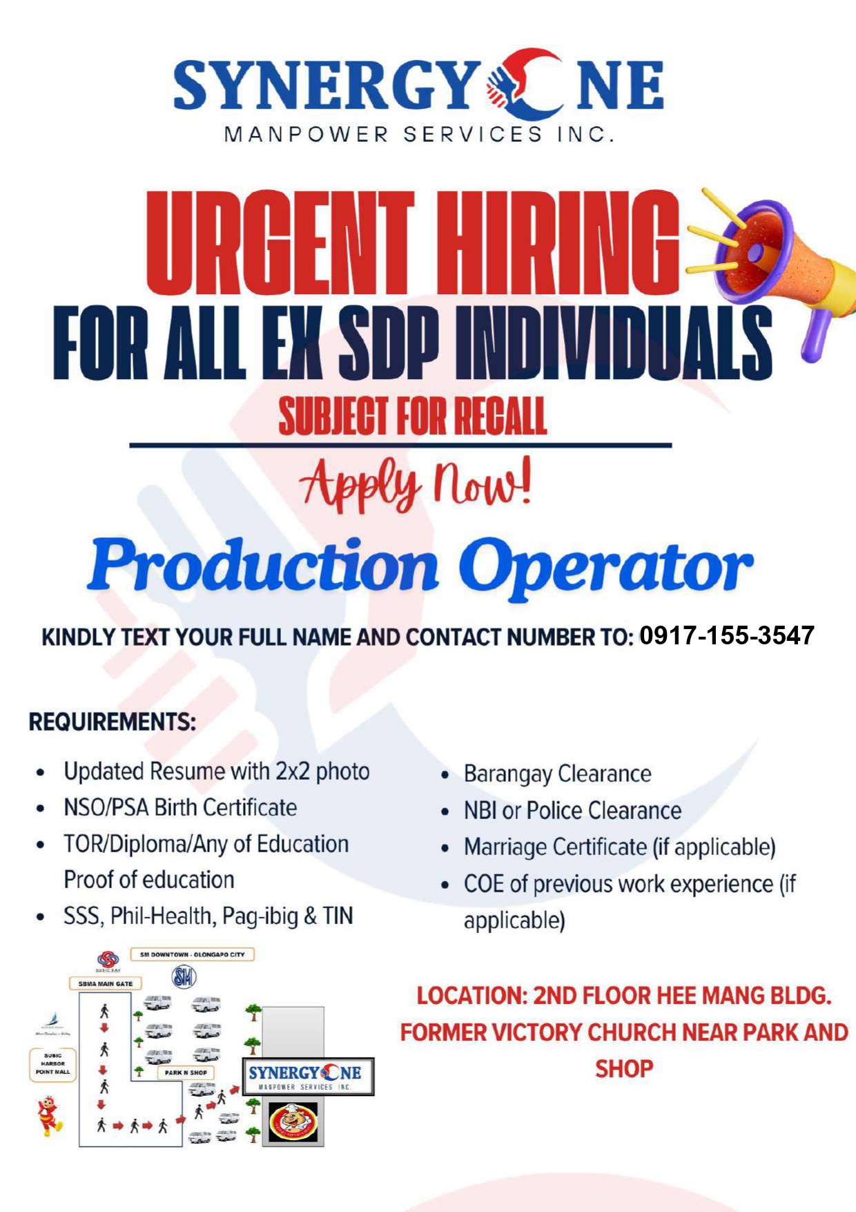 Synergyone - 📢 MANPOWER POOLING – FOR ALL EX-SDP APPLICANTS 📢 FOR ALL ...