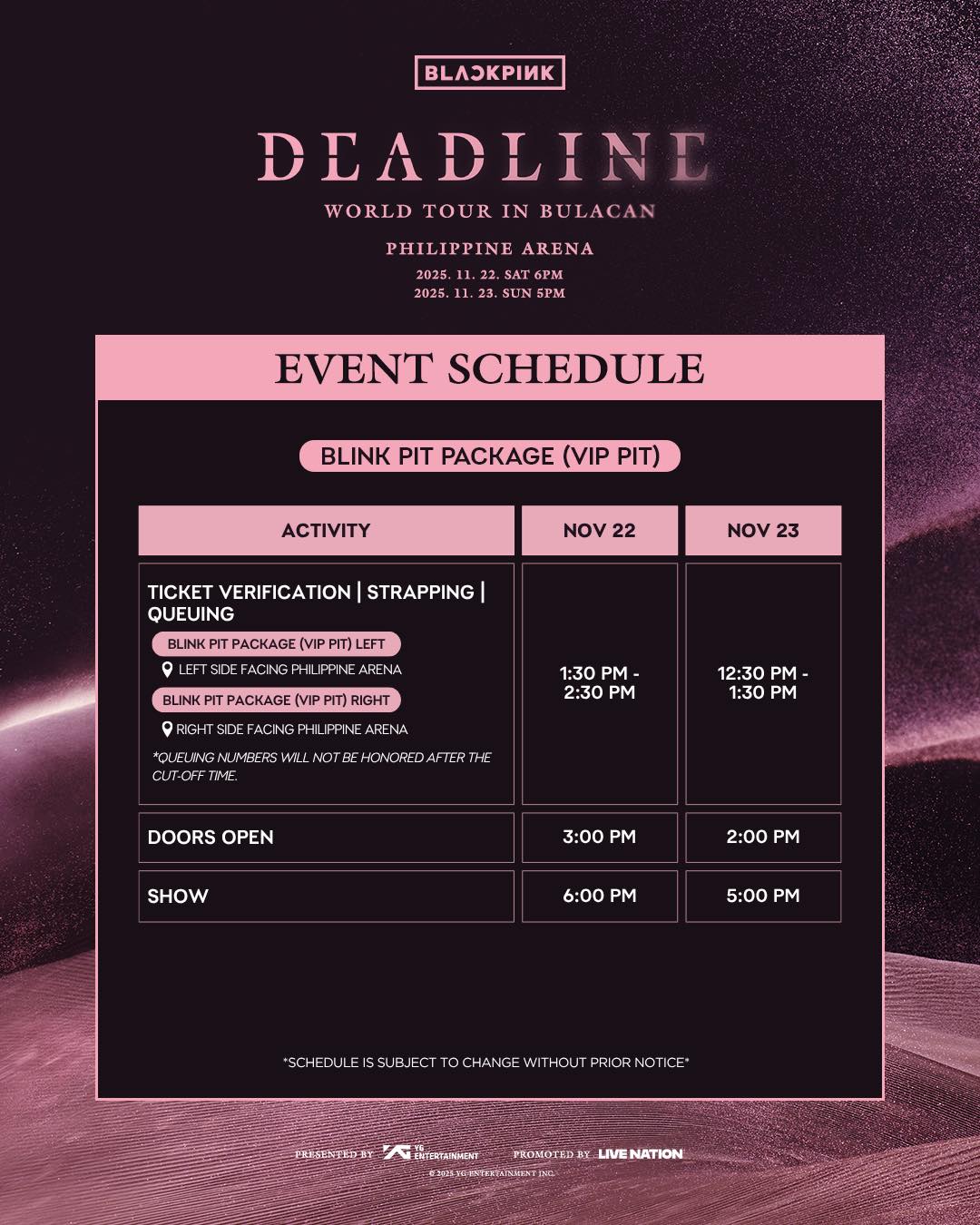 NET25 - HEADS UP, BLINKS Narito ang event schedule at venue map para sa ...