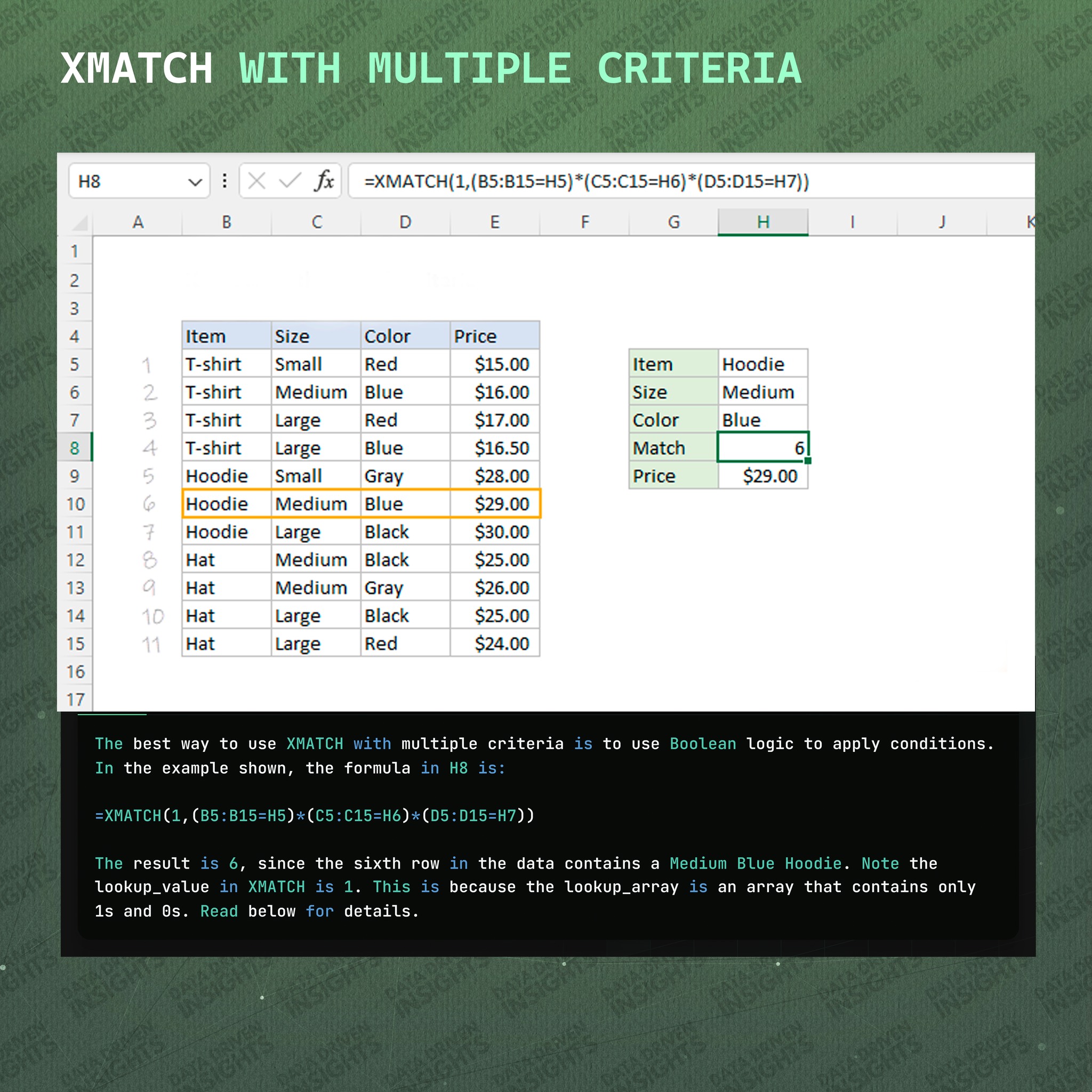 Data - 🎯 XMATCH with Multiple Criteria (Exact Row Match) Need to find ...