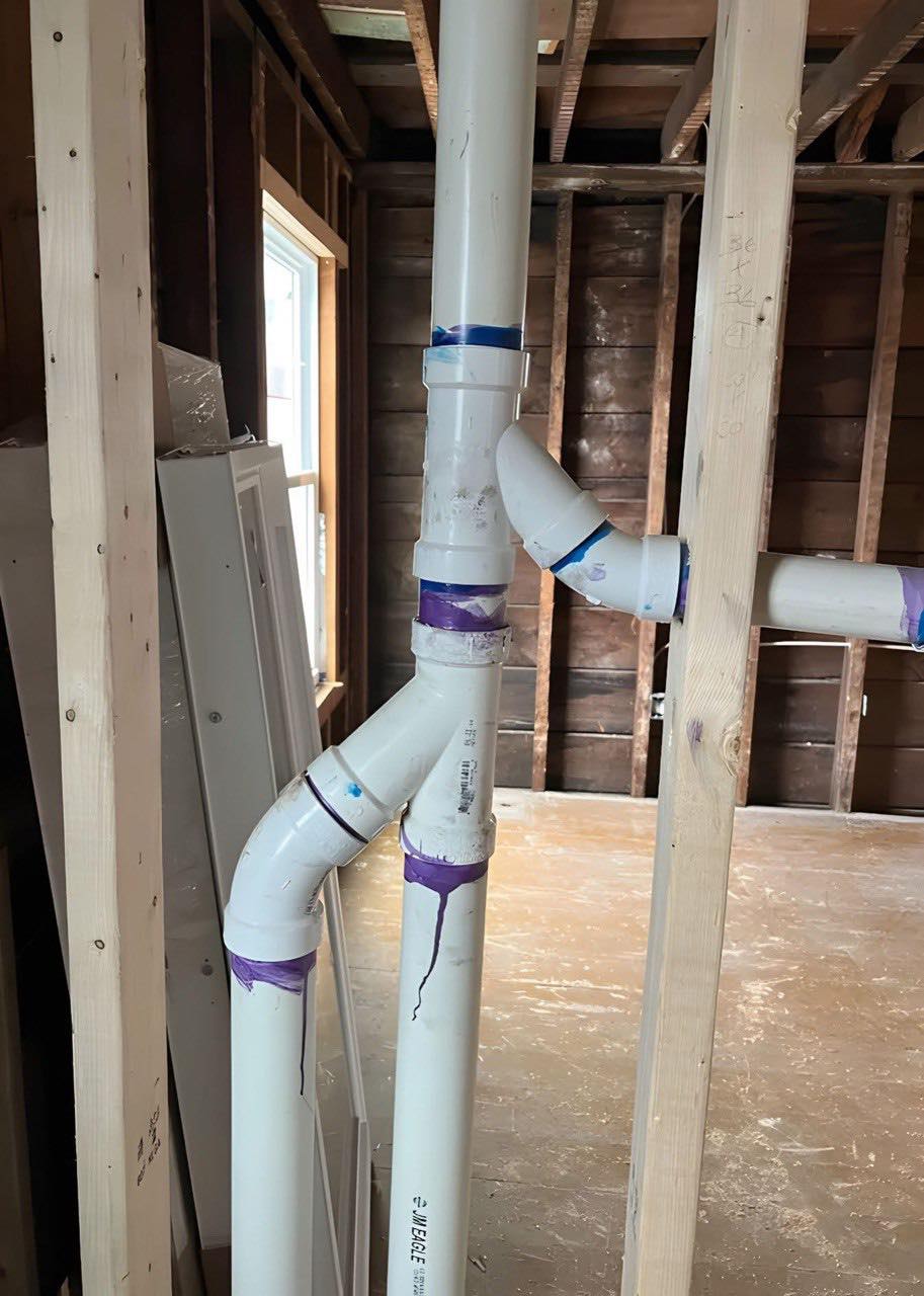 Plumbing | Missing nail plate and possible the wye and 45 ( 