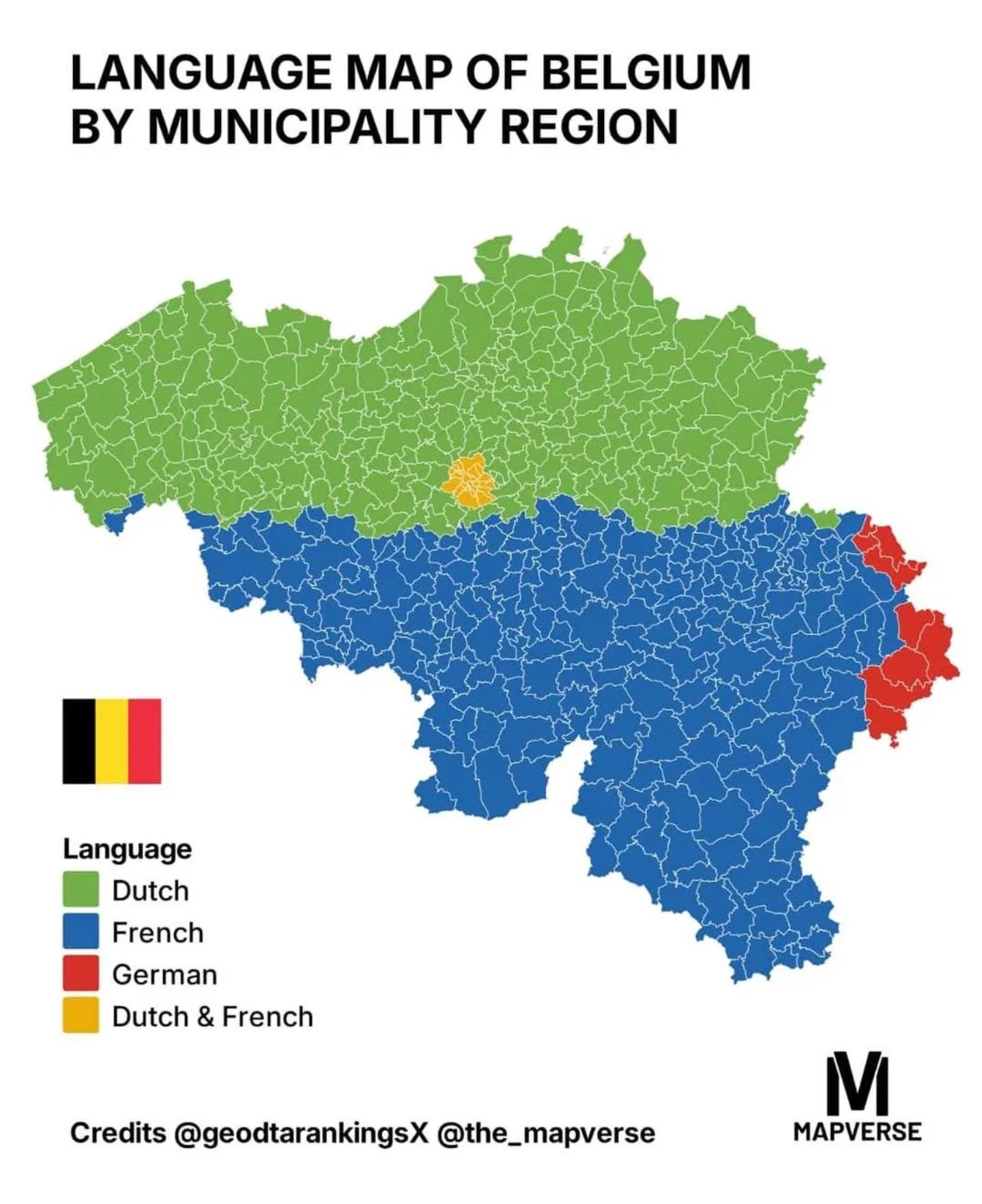 Maps - Language Map of Belgium by Municipality Region | Facebook