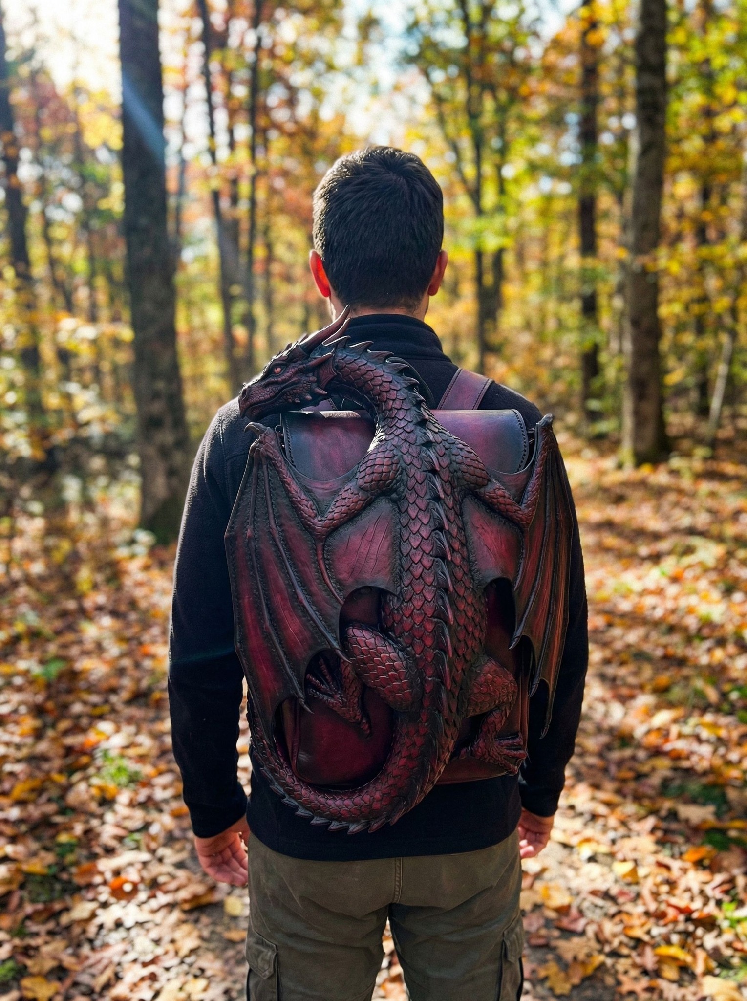 bob bassett leather dragon backpack Black in Trunk Bag-Backpack Basset – Angel for Fashion Leather Dragon Wings Bob Basset