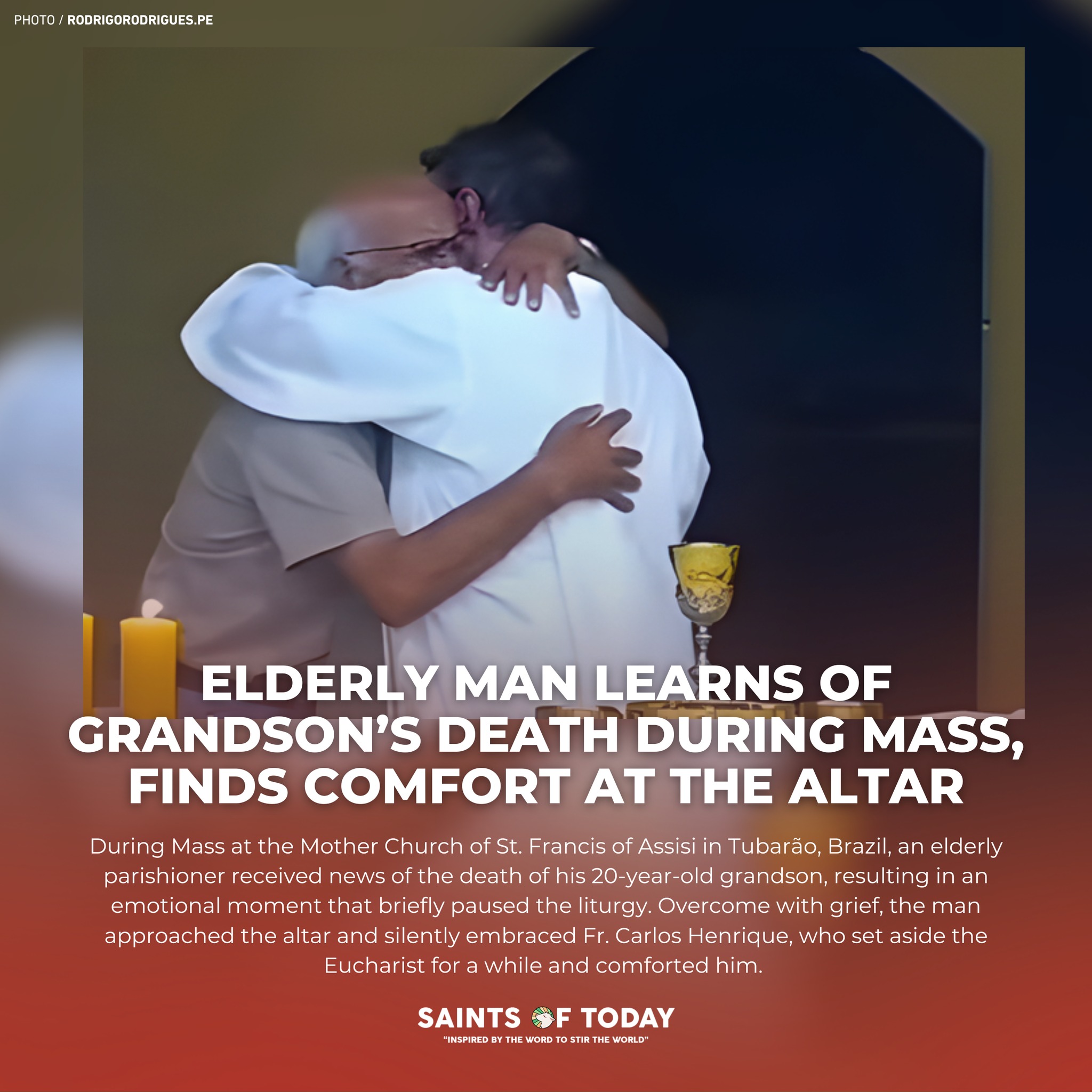 Saints - GRIEVING GRANDFATHER FINDS COMFORT AT THE ALTAR DURING MASS ...