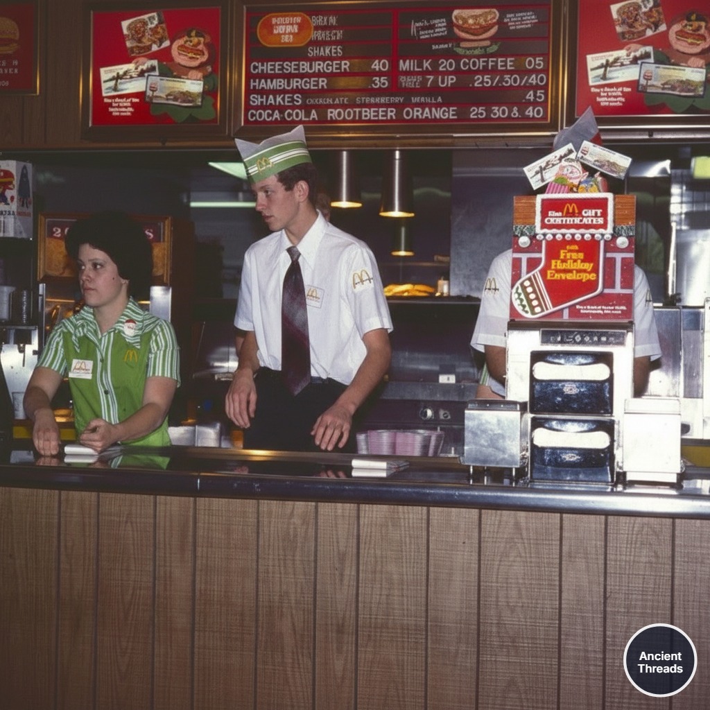 A McDonald's outdoor dining area in 1976.