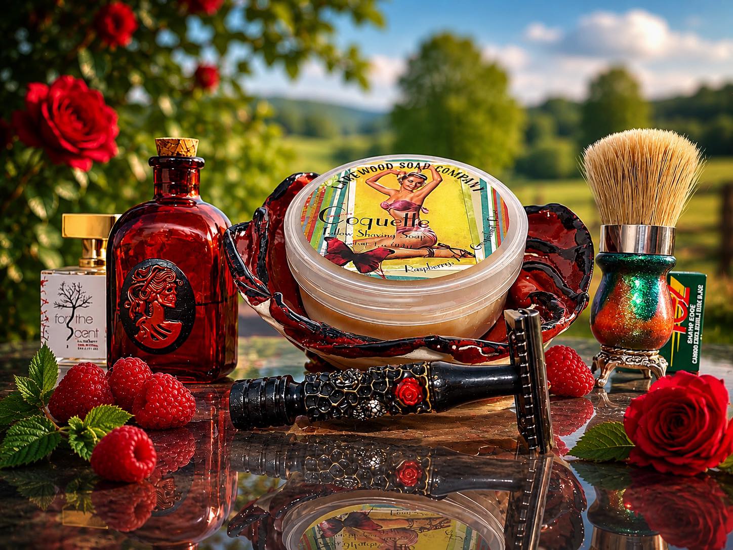 Shaving setup with Muehle R41 razor and Feather blade