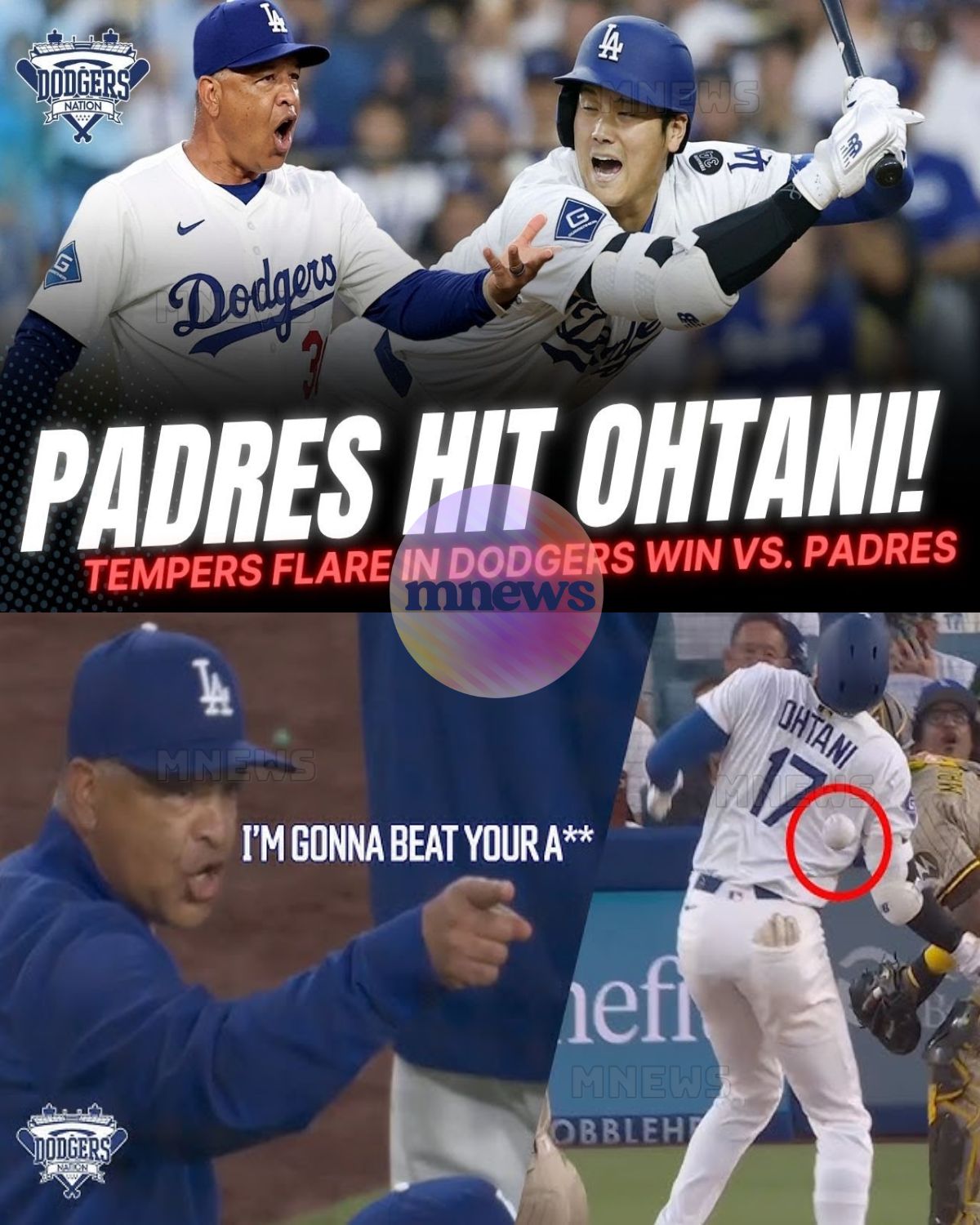 Shohei - “SHOCKING CHAOS IN L.A.! — Padres FIRE A PITCH AT OHTANI, Dave ...