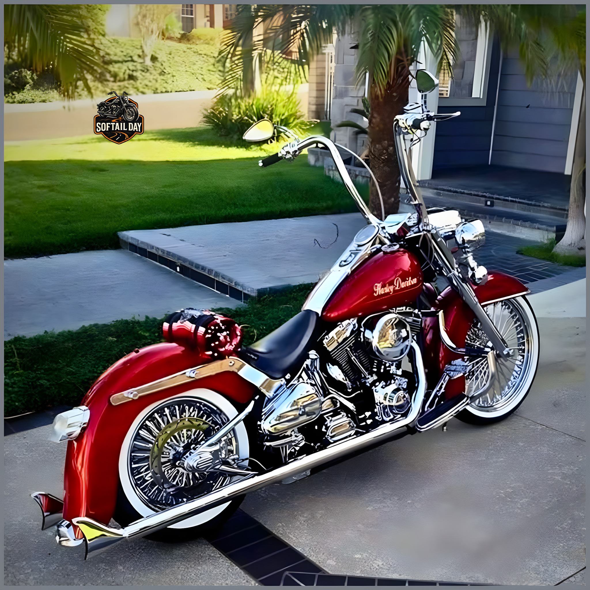 Softail - Red hot chrome and pure attitude on two wheels 🔥🏍️ Polished ...