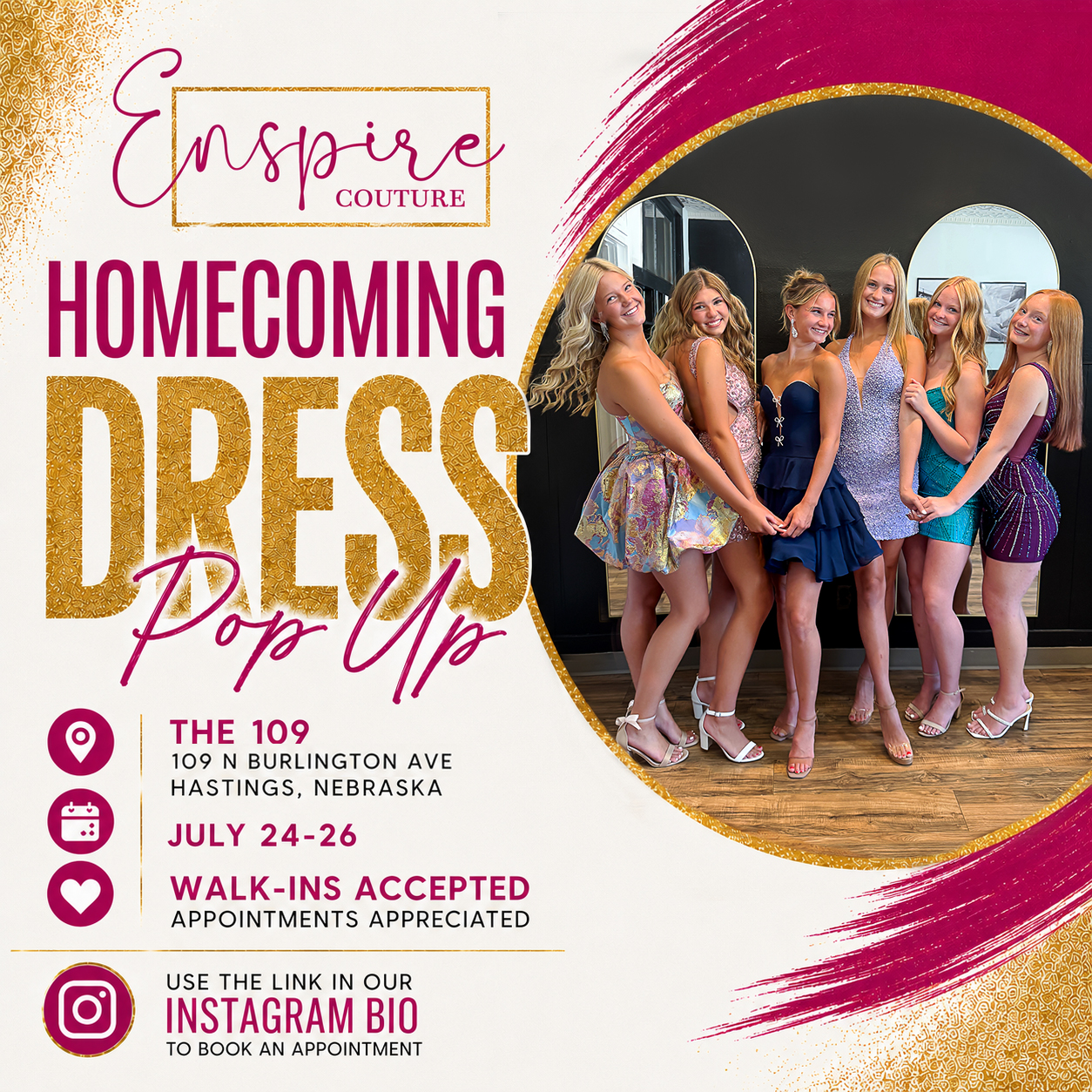burlington homecoming dresses Enspire Couture's Dress Pop-Up in Hastings, Nebraska (July 24-26) middle school 8th grade graduation dresses