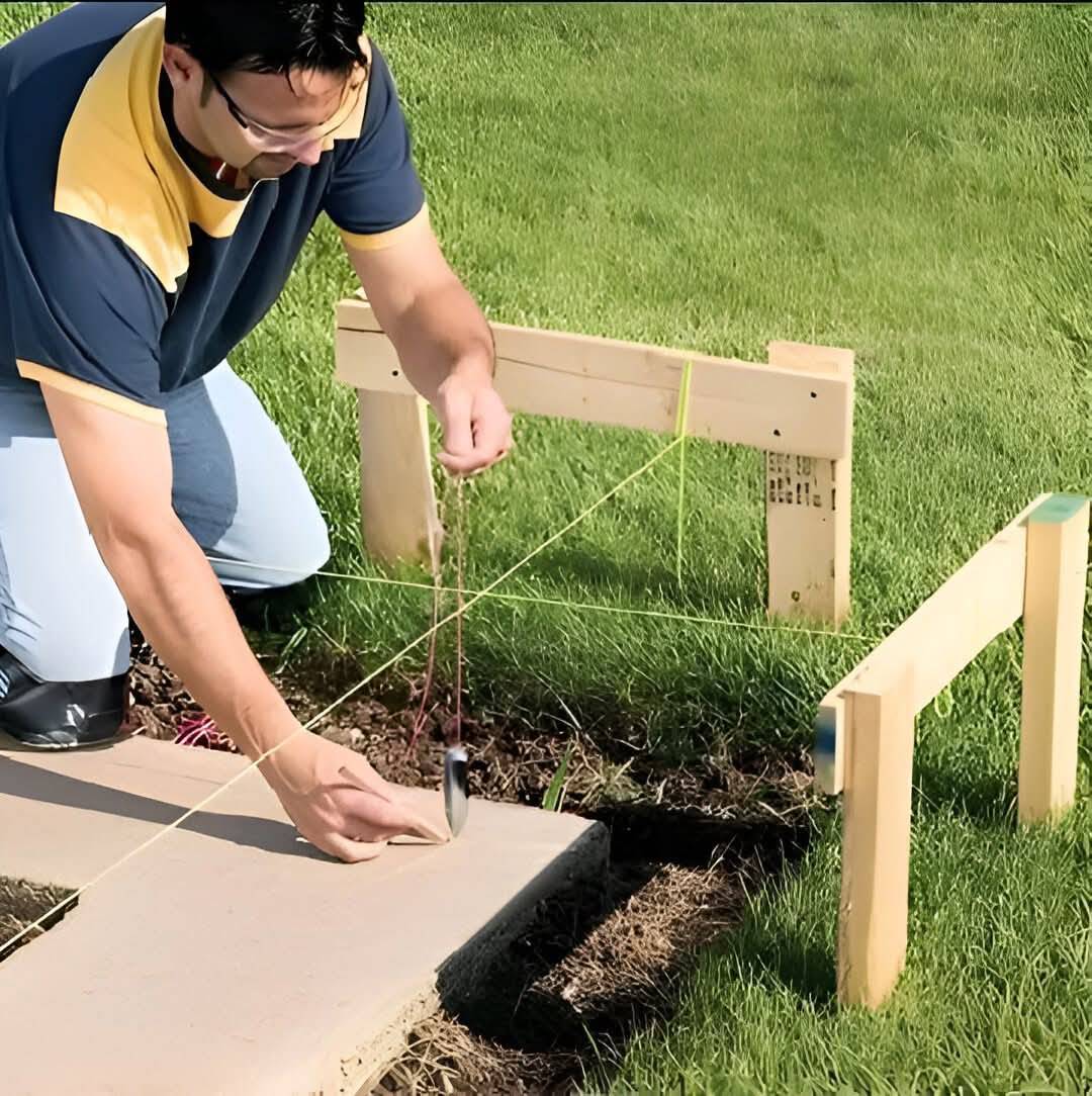 Construction - Measuring and determining the position of building ...