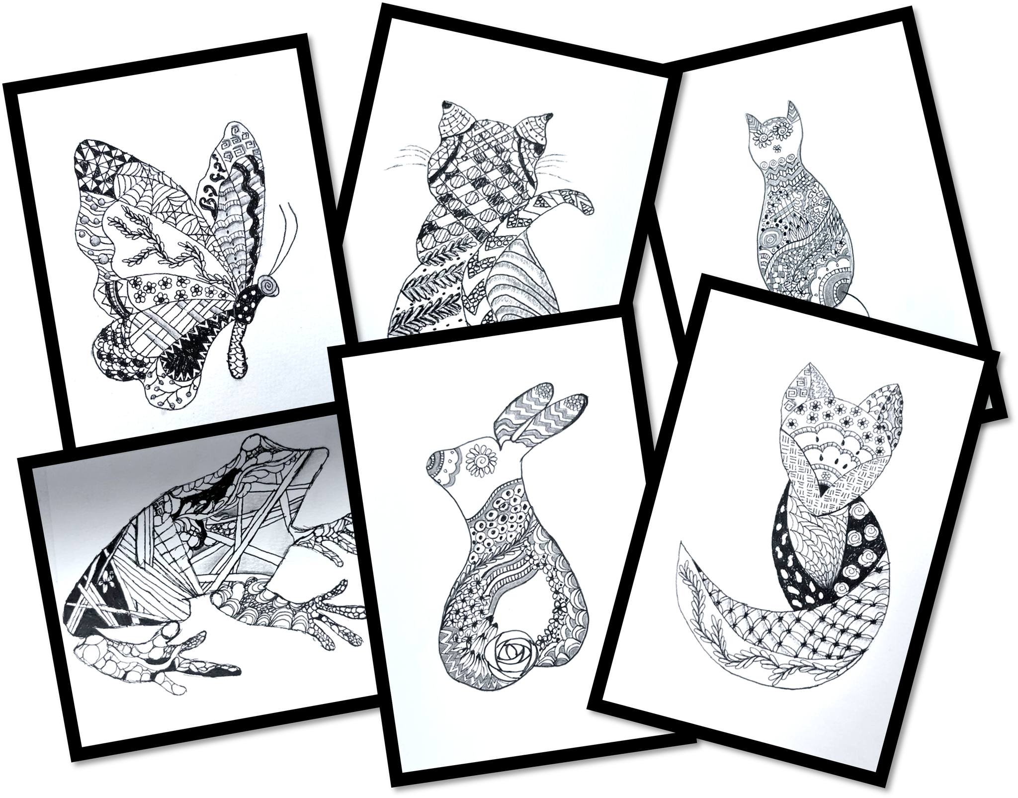 Beginner Zen Doodle Animals class in Foxburg, PA on August 1