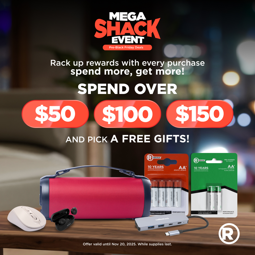 RadioShack - 🔥 Mega Shack Event is here! Spend more, get... | Facebook