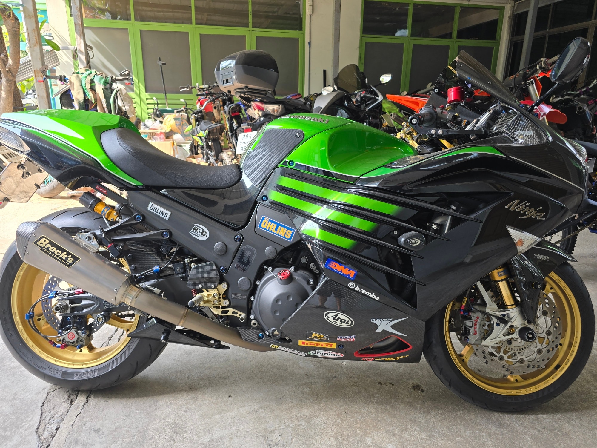 ZX14r fork and rear shock service Setup for 120KGS RIDER