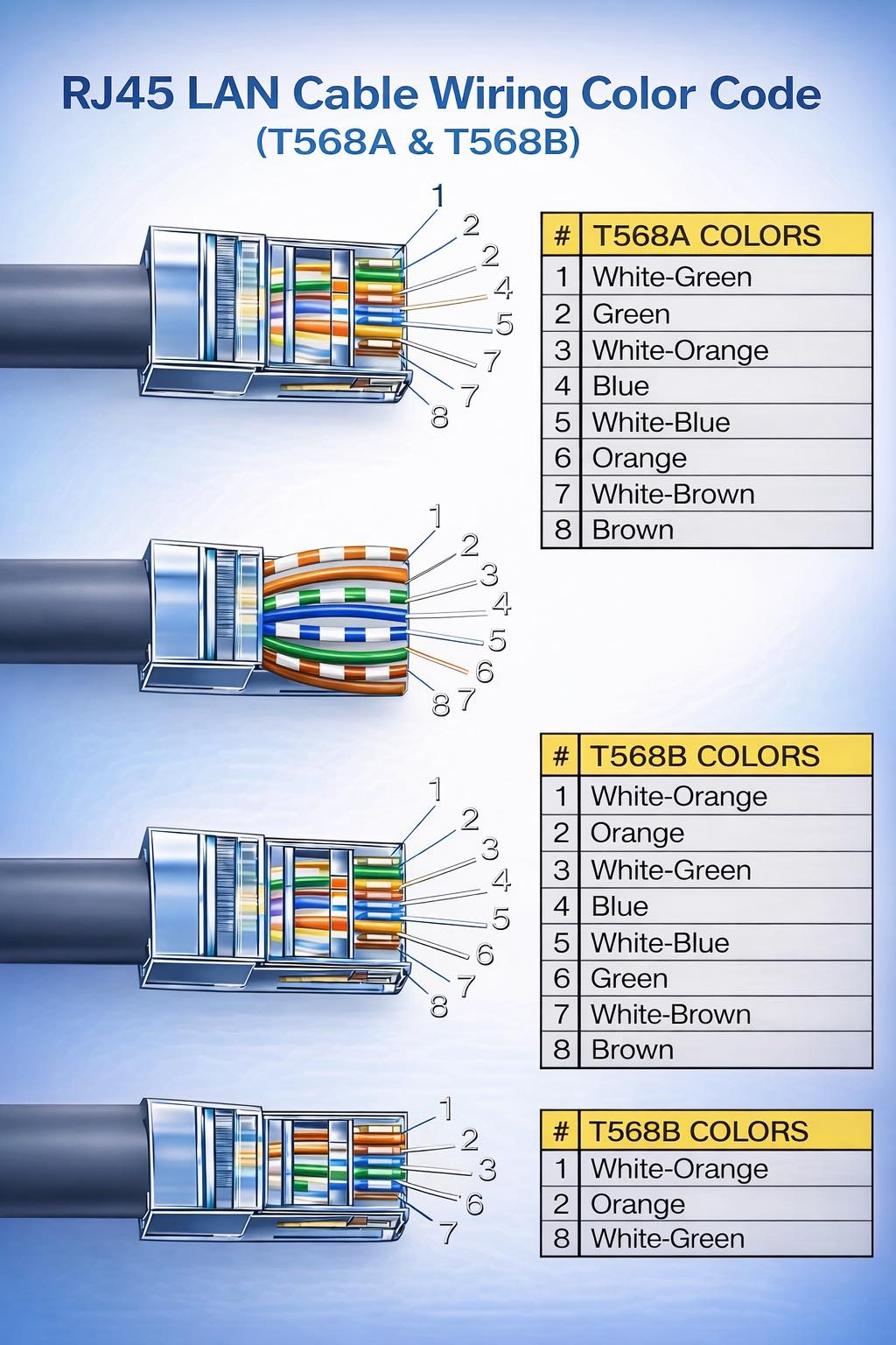 Electrical - 🔹 RJ45 Wiring Made Easy – T568A vs T568B électriqueAbdo # ...