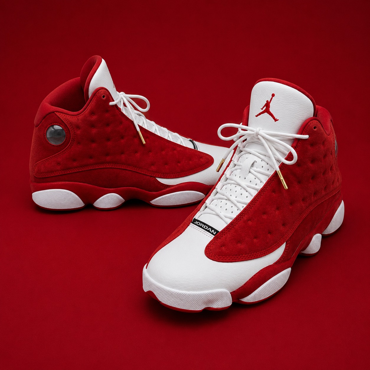 The best Retro of the Air Jordan 13 White/Red to date. Subtle