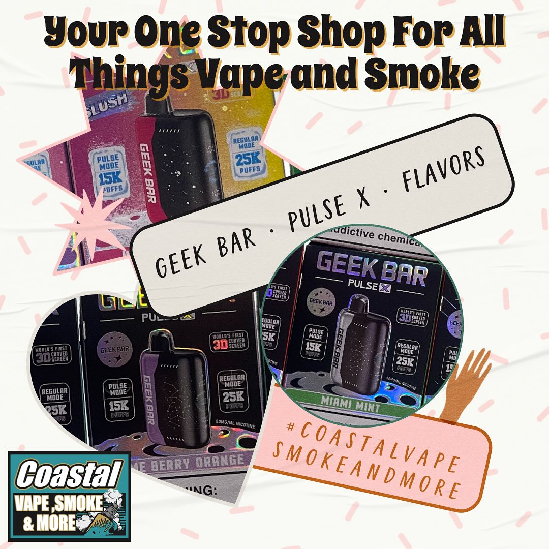 pulse smoke and vape Explore the vibrant flavors of the Geek Bar X, now available for your vaping pleasure! Dive into a world of taste satisfaction at Coastal and More. . . . # Colour:Cyan Black SMOK SLM Pod Kit Prominent Flavour Two: Cream