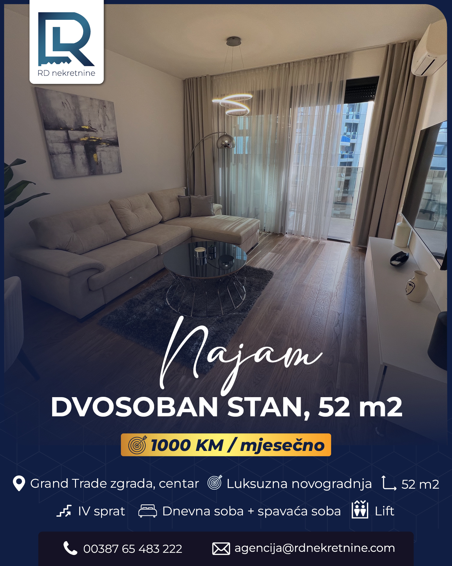 🎯 Iznajmljuje se dvosoban stan od... - Agencija RD nekretnine | Facebook