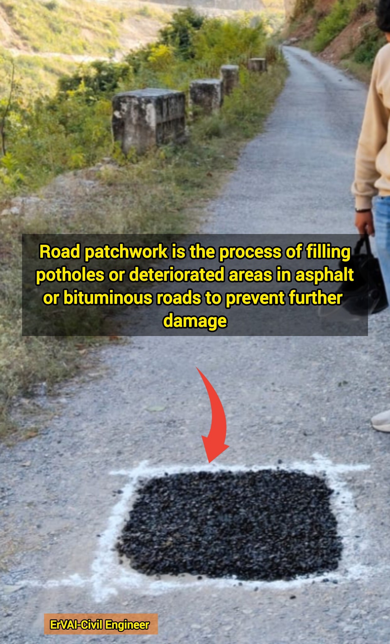 ErVAI-Civil - Road patchwork is the process of filling potholes or ...
