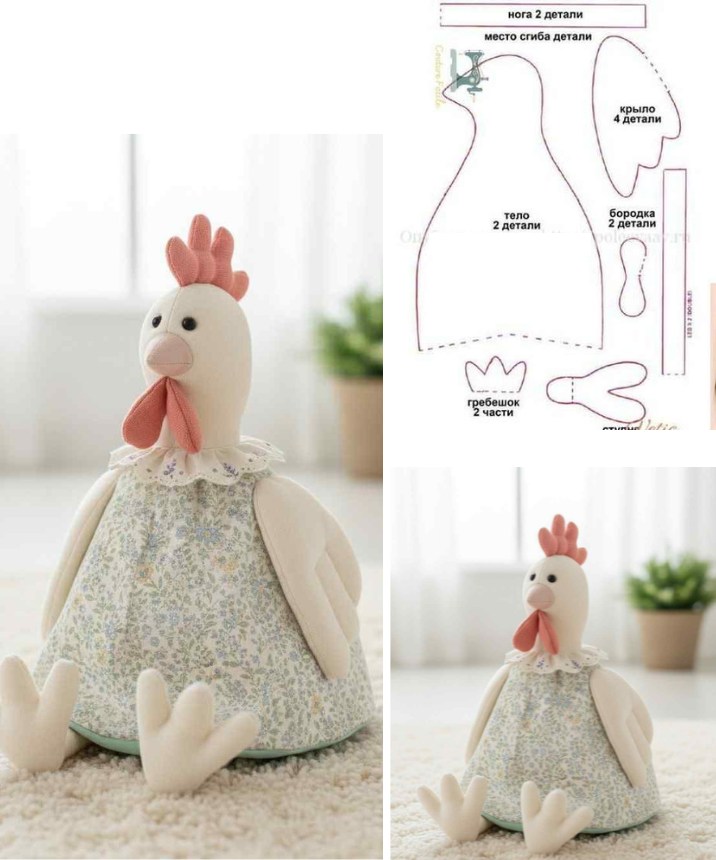 Patron Poule En Tissu Triangle