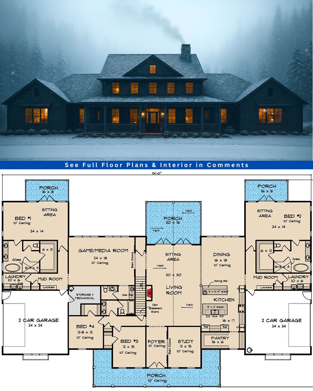Plan - I think you'll love this Sprawling Multi-Generational Farmhouse ...