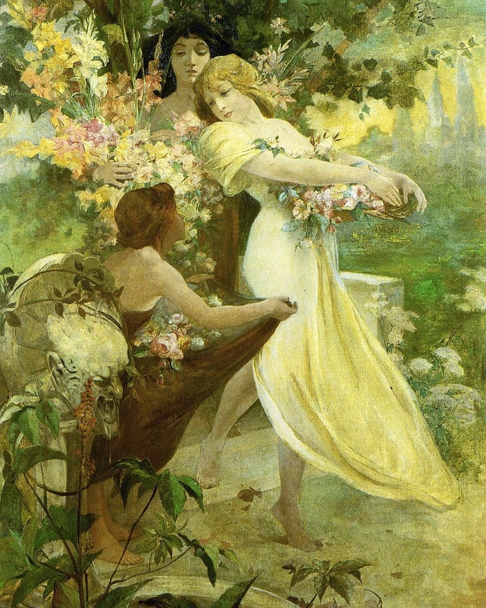 Alphonse Mucha's Spirit of Spring painting