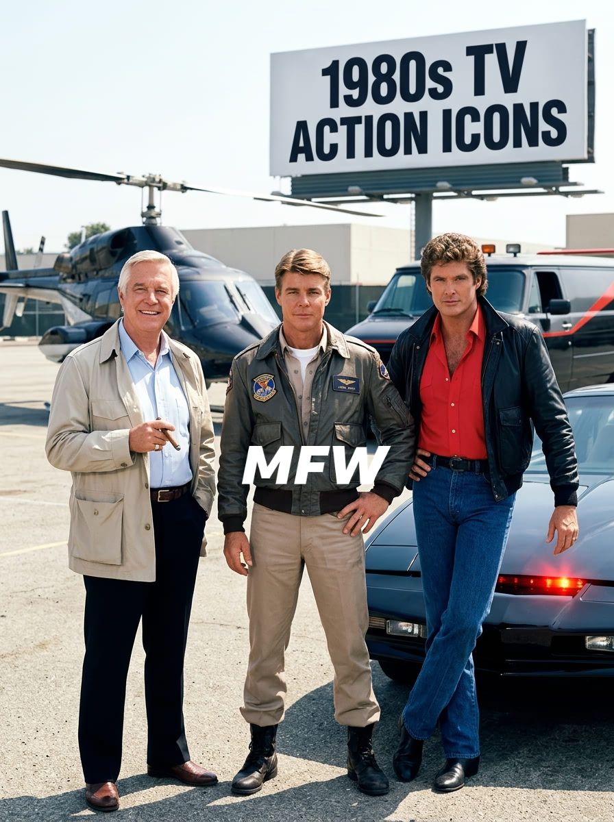 Legendary 80s action TV shows: A-Team, Knight Rider, and Airwolf