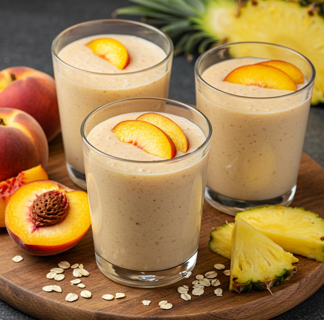 Mundo - Batido de Piña con Melocotón y Avena Ingredientes: 1/2 taza de ...