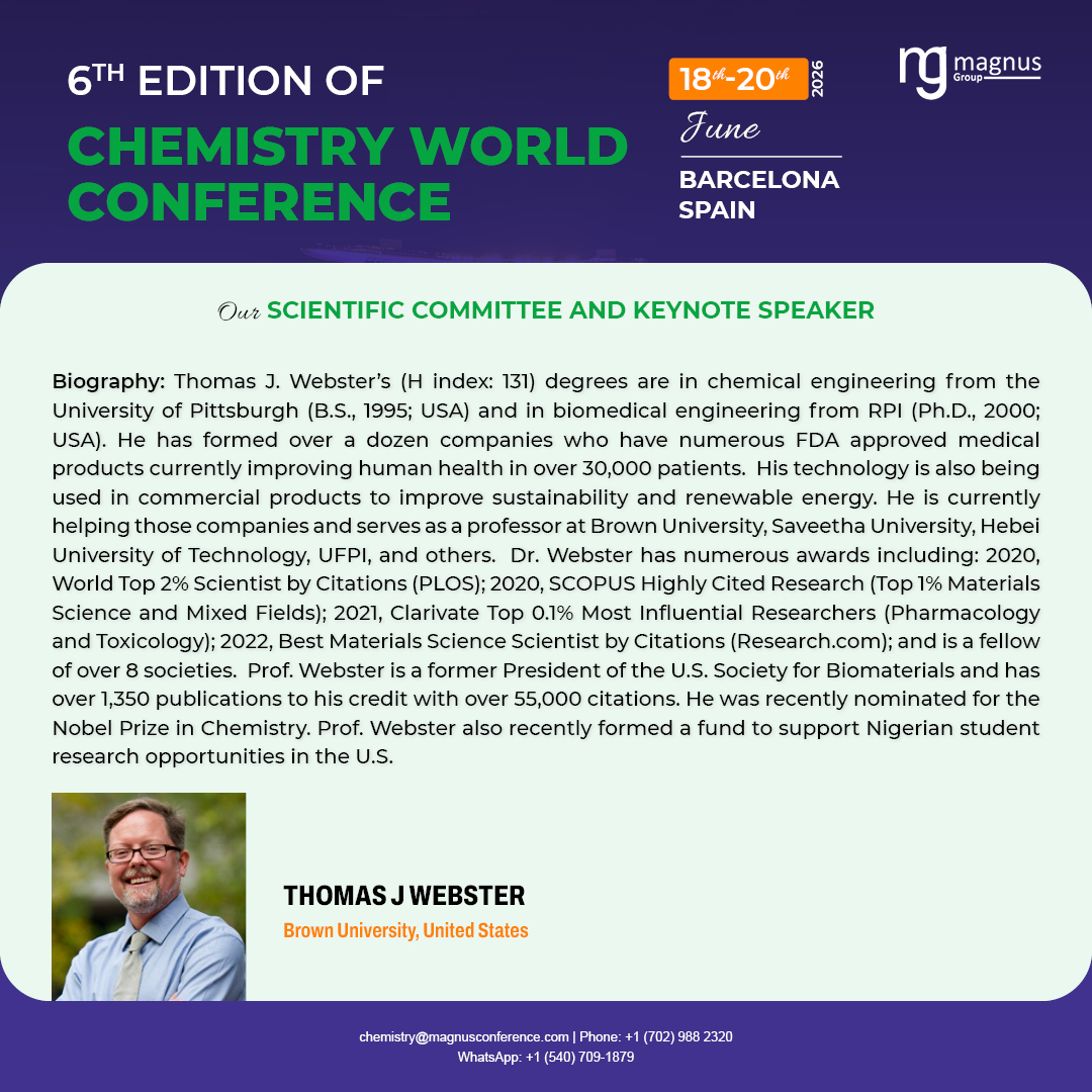 4th Edition of Chemistry World Conference | Barcelona