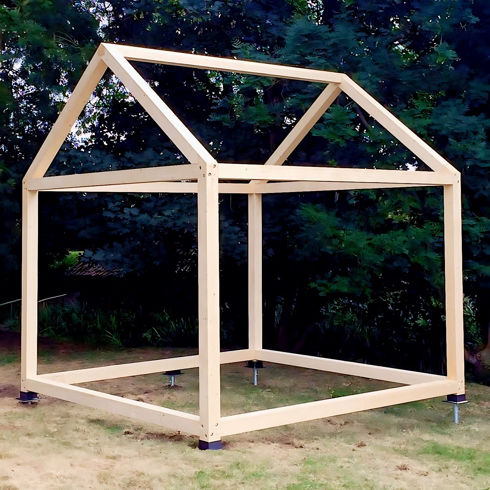 Dfaguimba - The image shows the unfinished wooden frame of a small ...