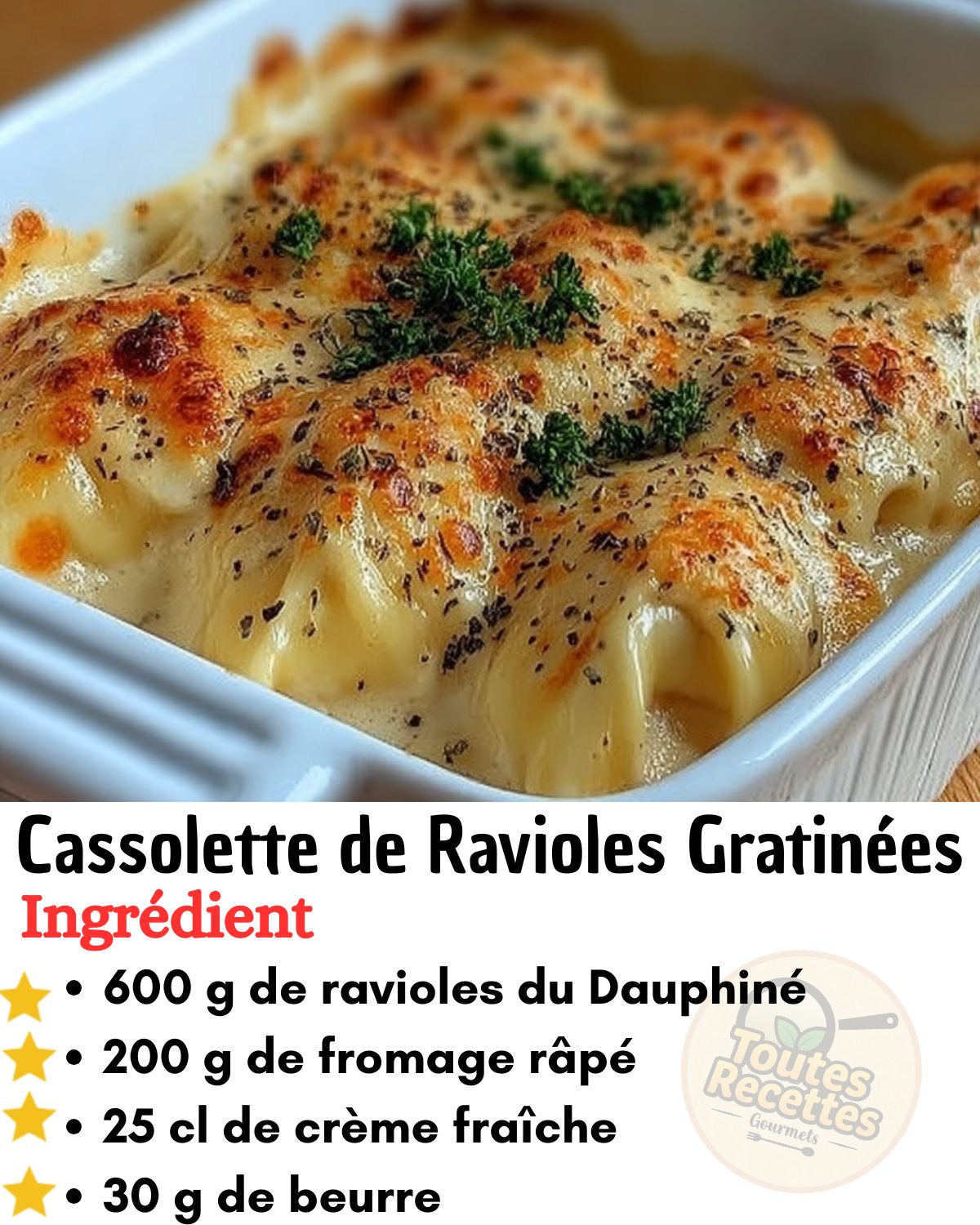 Toutes - 🧀🥘 Cassolette de Ravioles Gratinées Un plat réconfortant et ...