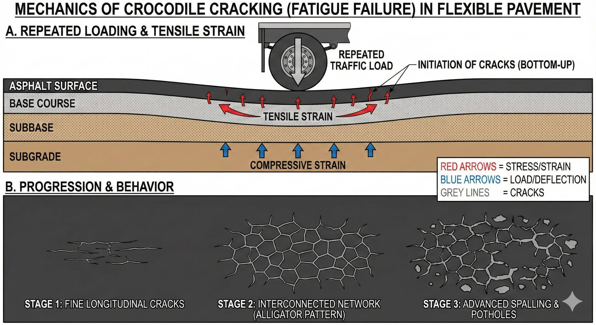 The cracks behavior: - Transverse... - The Road Channel | Facebook