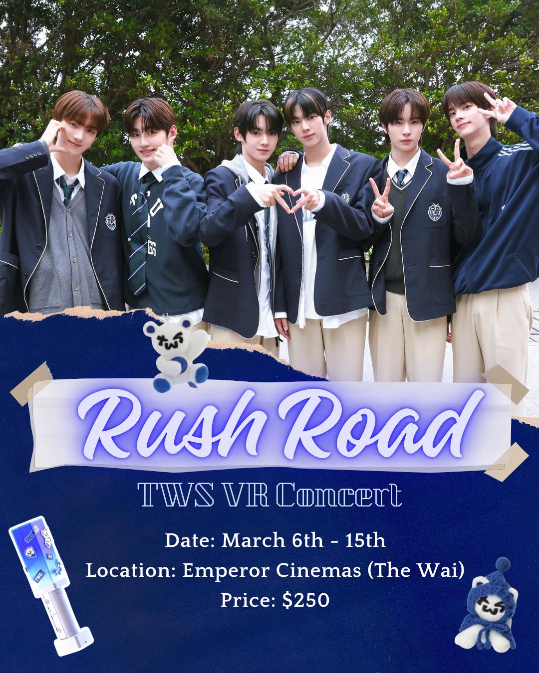 Step into the RUSH ROAD VR concert with TWS! 🩵Youth energy