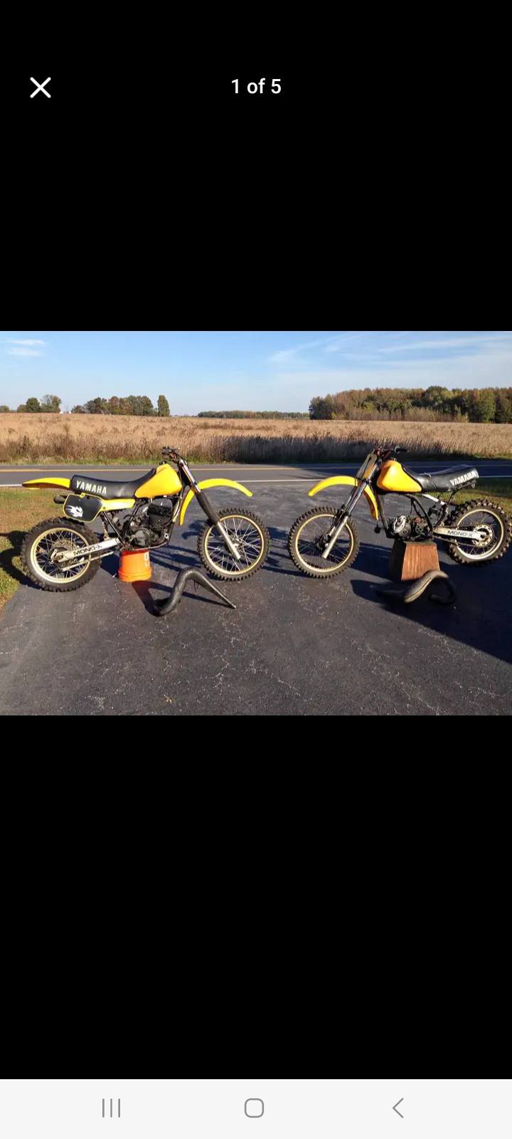 Always nice to find two 1982 yamaha yz490s. .