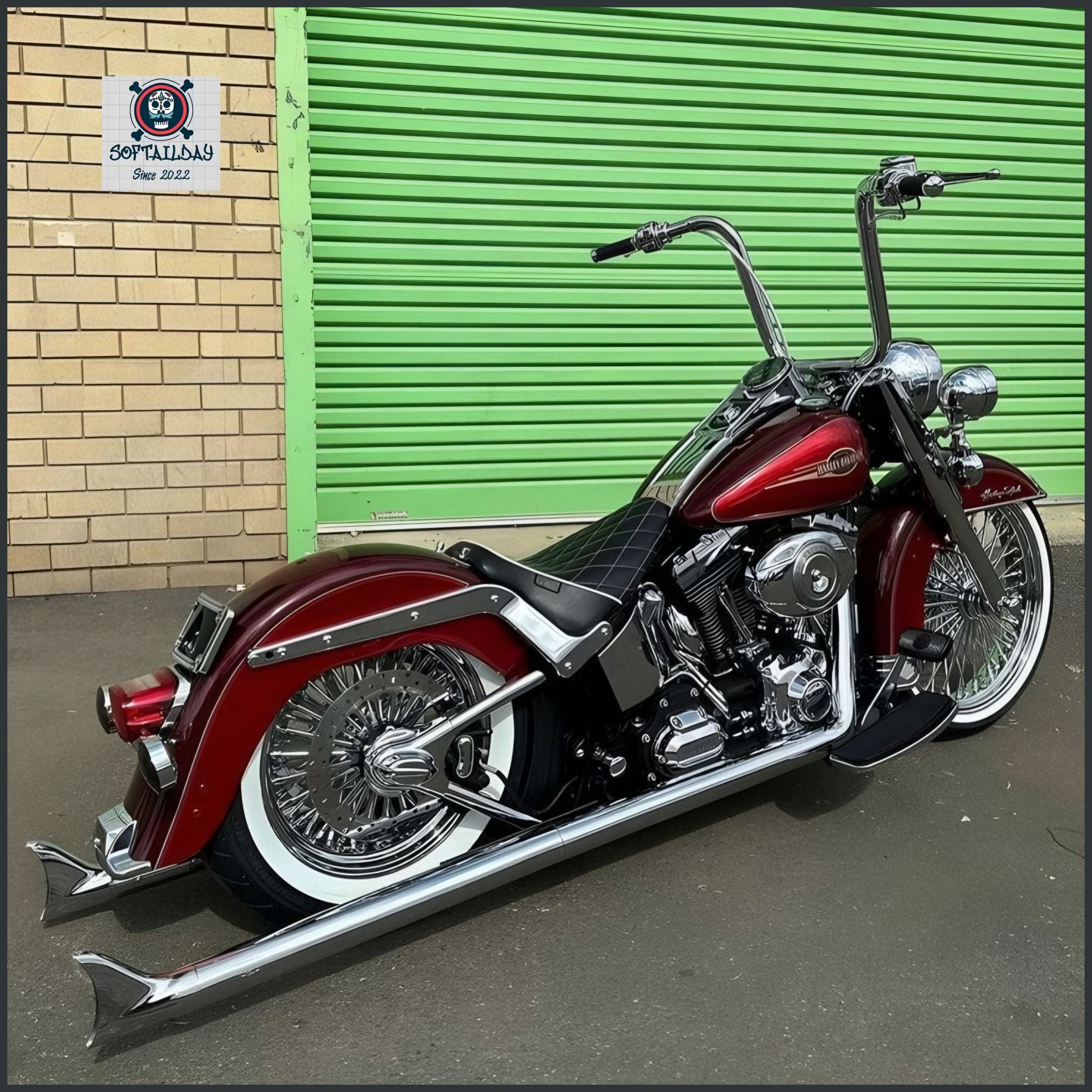 Softail - Revving up the weekend with this cherry red beast! Custom ...