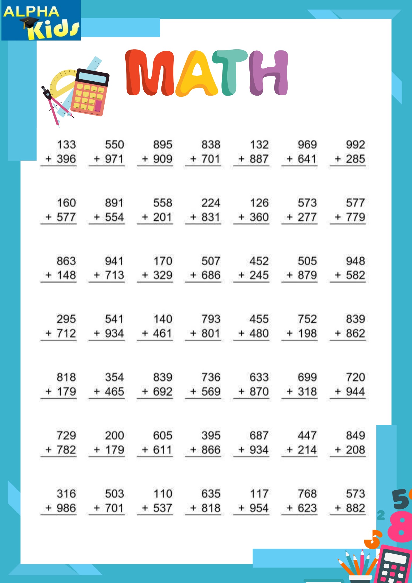 Math worksheet... - Alpha kids :worksheets and activities | Facebook