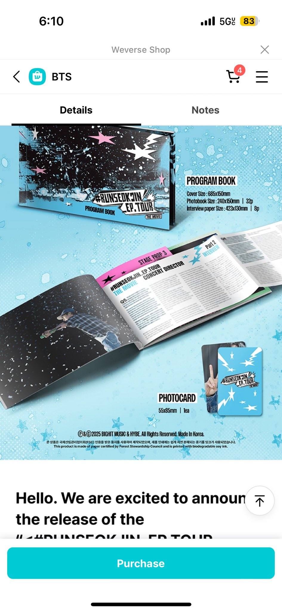 RUNSEOKJIN_EP.TOUR THE MOVIE PROGRAM BOOK is now available to Pre
