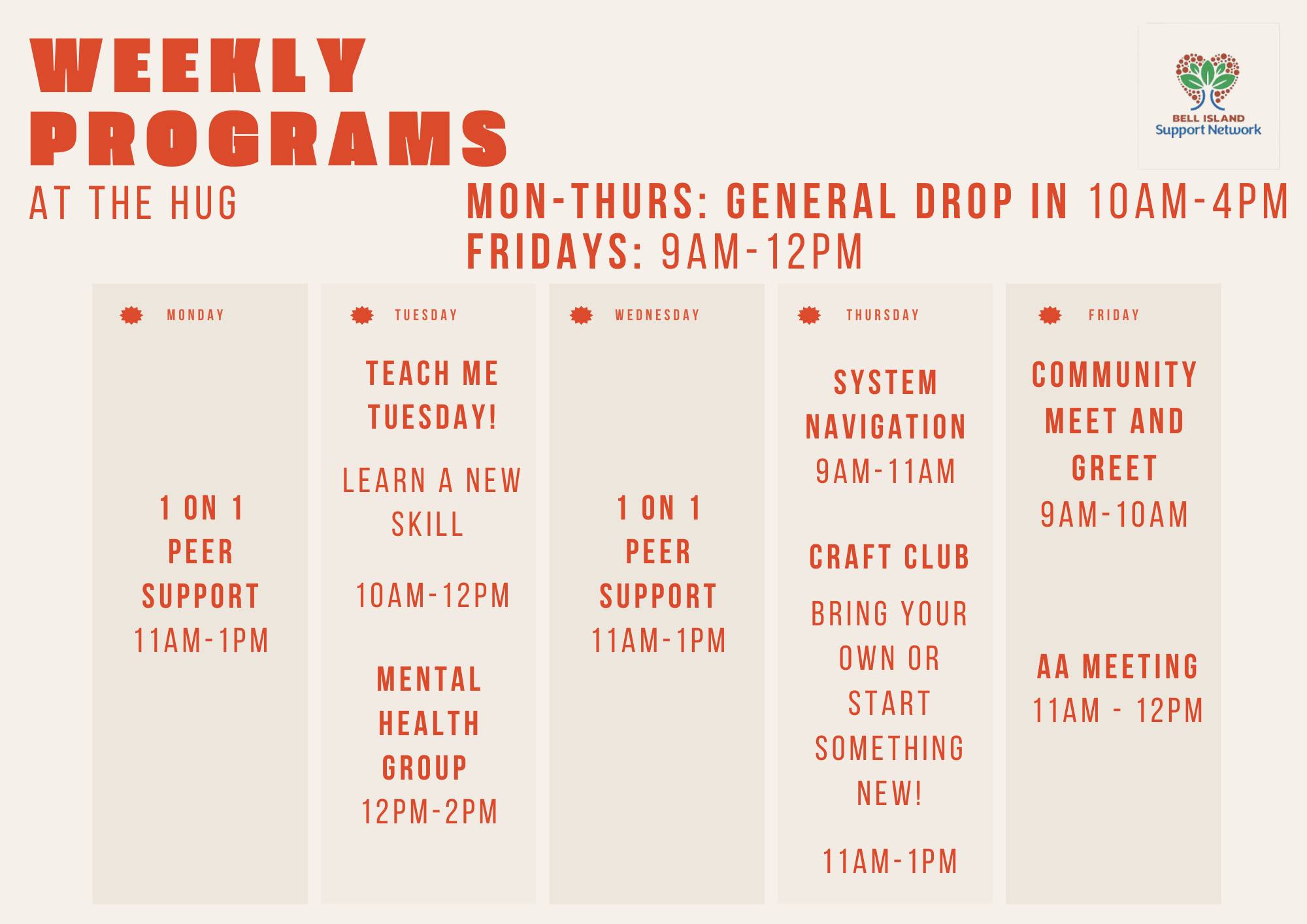 The Hug - Beginning Monday, Bell Island Support Network is excited to ...