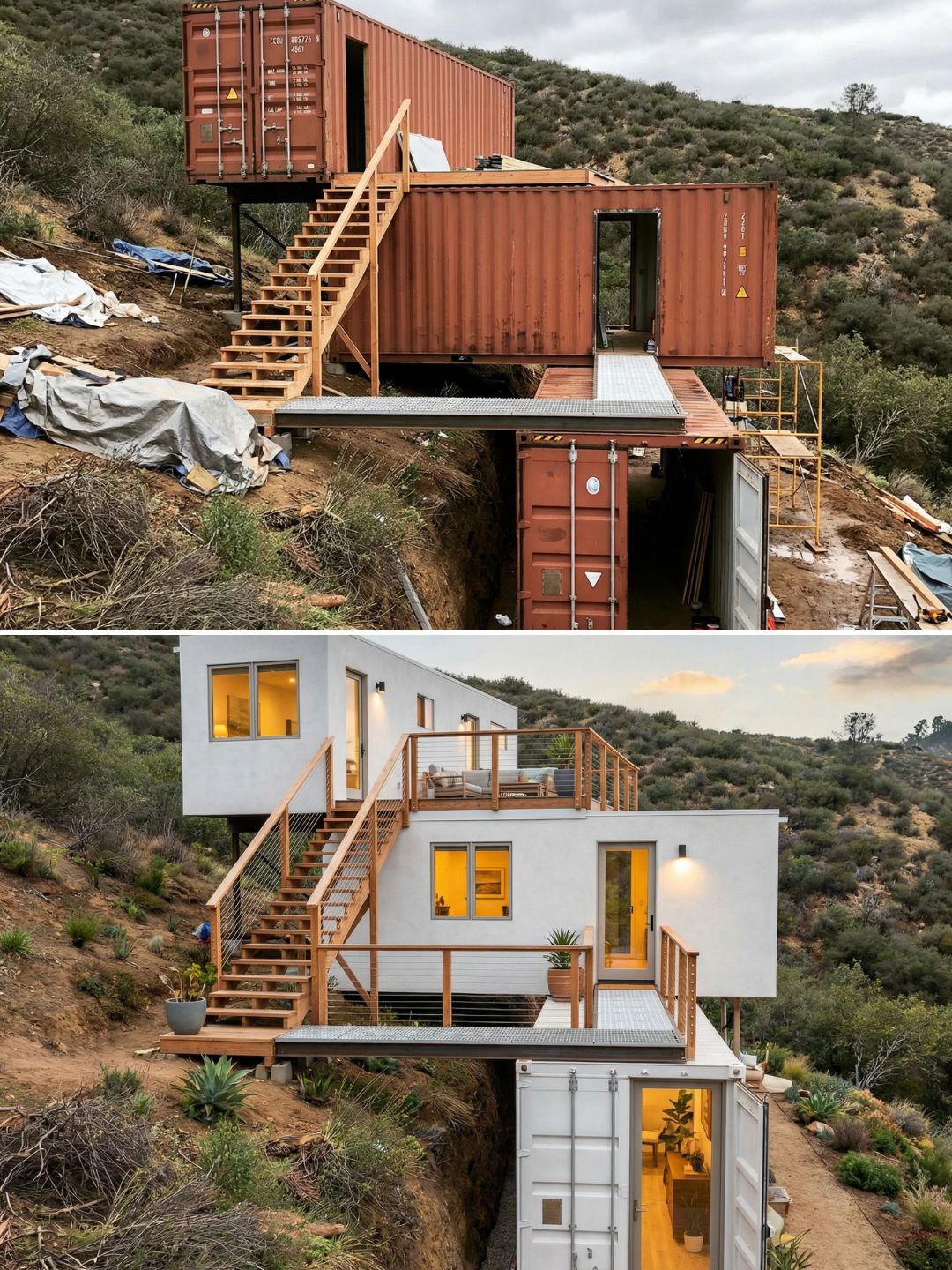 Shipping - They Built a Staircase House Down the Side of a Mountain ...