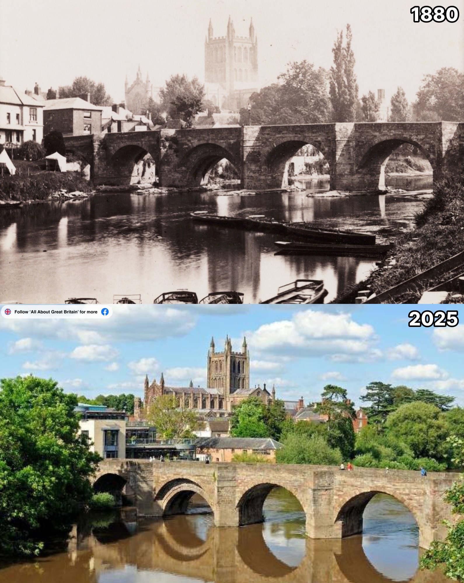 All - Seen here around 1880 with Hereford Cathedral behind it, Wye ...