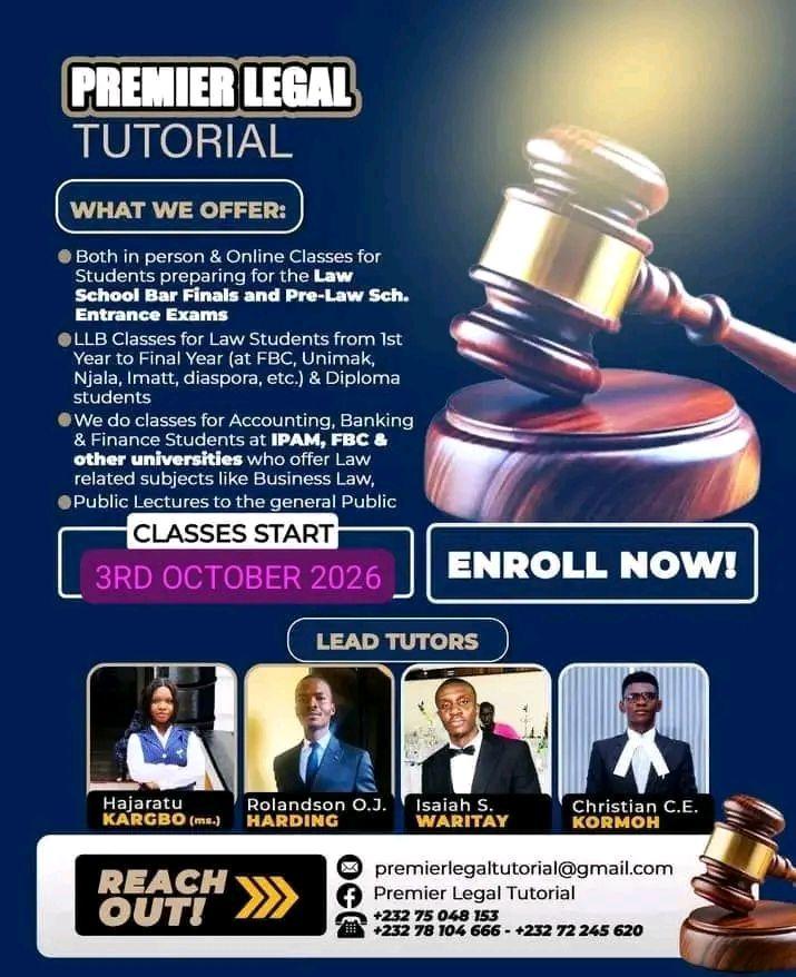 ⚖️ SUPREME COURT OF SIERRA LEONE... - Premier Legal Tutorial | Facebook