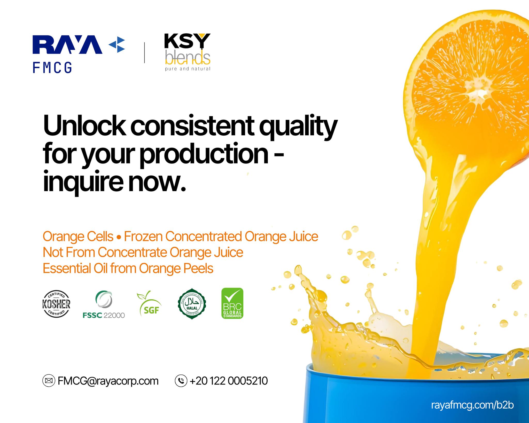 Raya - 🍊Get premium Orange Juice Concentrates & Ingredients from ...