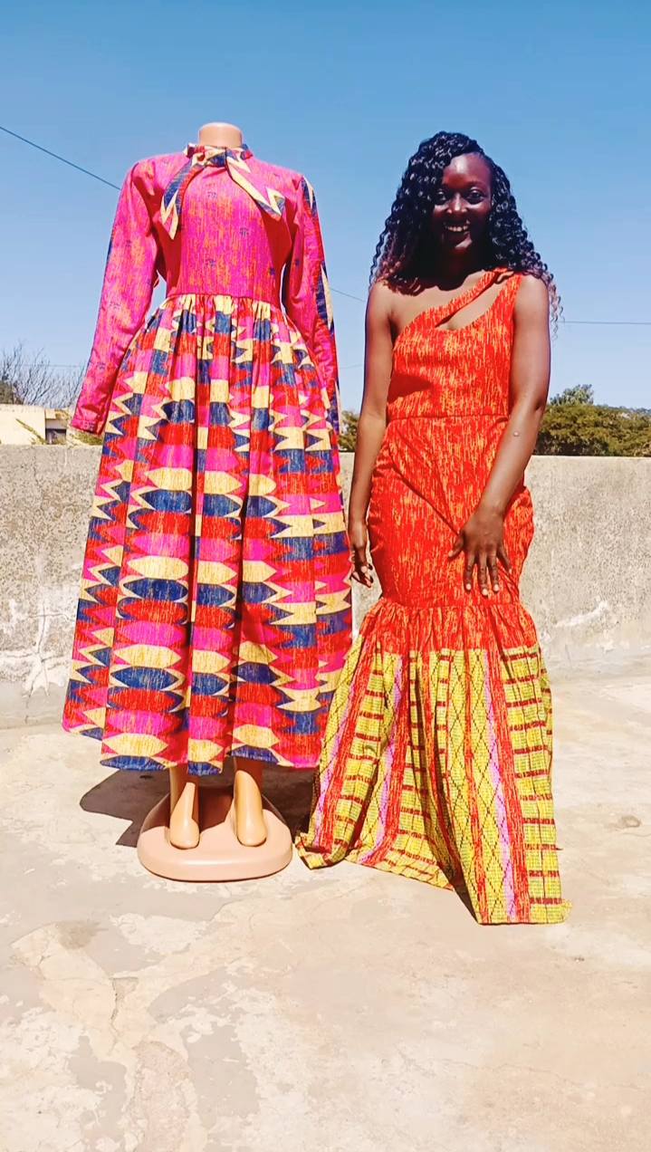 latest chitenge dresses for ladies Tailored Kenta designed and made by me: African elegance with a modern twist. ☺️☺️❤️ Inexpensive Homecoming Dresses Under 50 Dollars