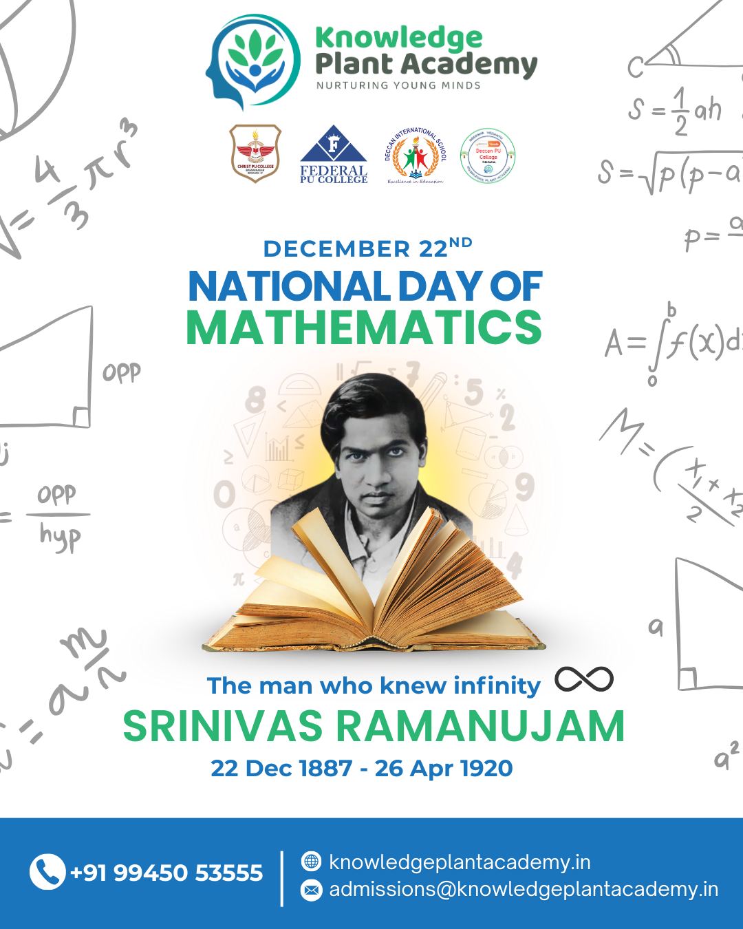 Federal - National Mathematics Day | Remembering Srinivasa Ramanujan ...