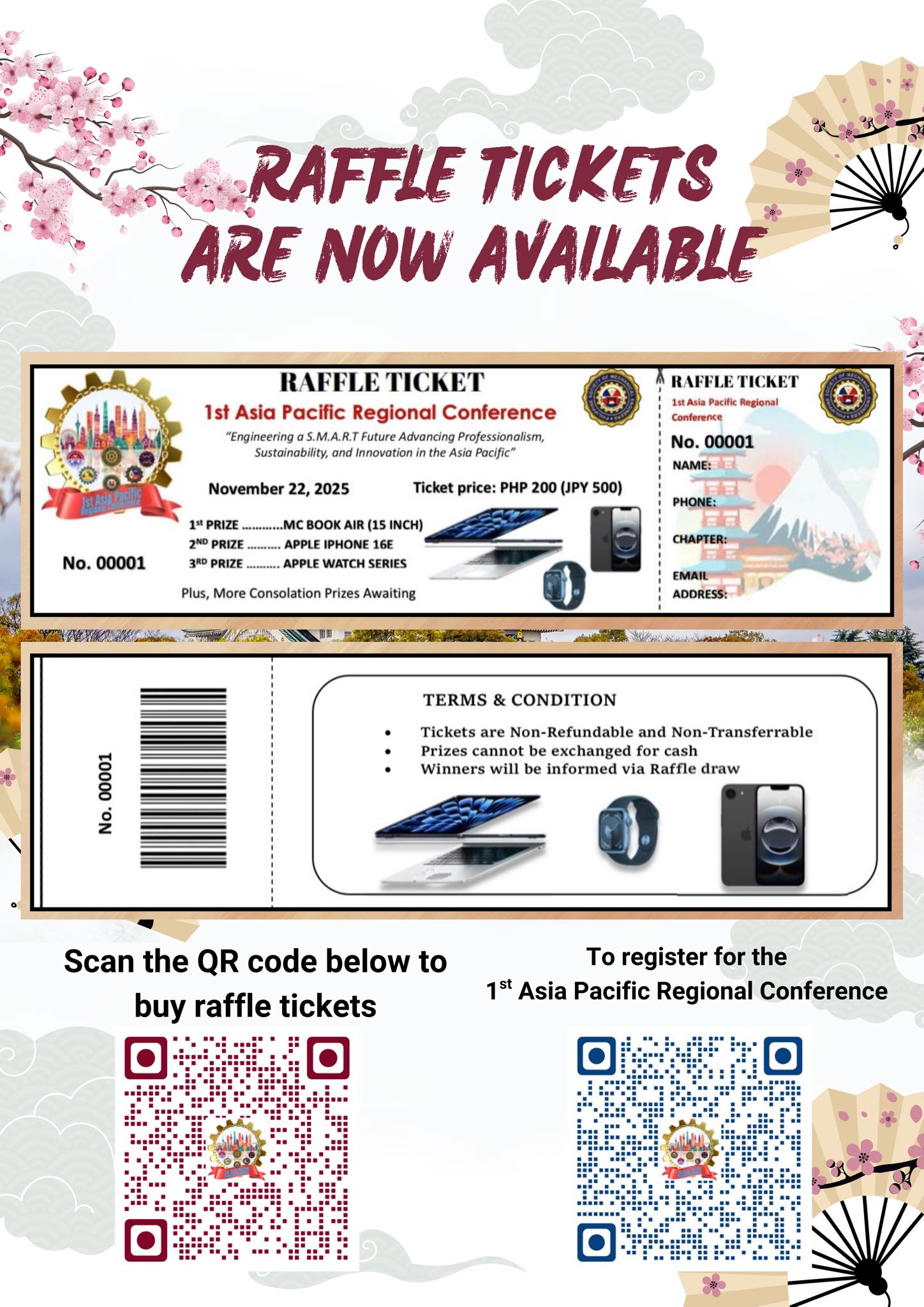 🎟️ 𝐑𝐀𝐅𝐅𝐋𝐄 𝐓𝐈𝐂𝐊𝐄𝐓𝐒 𝐀𝐑𝐄 𝐍𝐎𝐖 𝐀𝐕𝐀𝐈𝐋𝐀𝐁𝐋𝐄!... - PSME Japan Chapter | Facebook